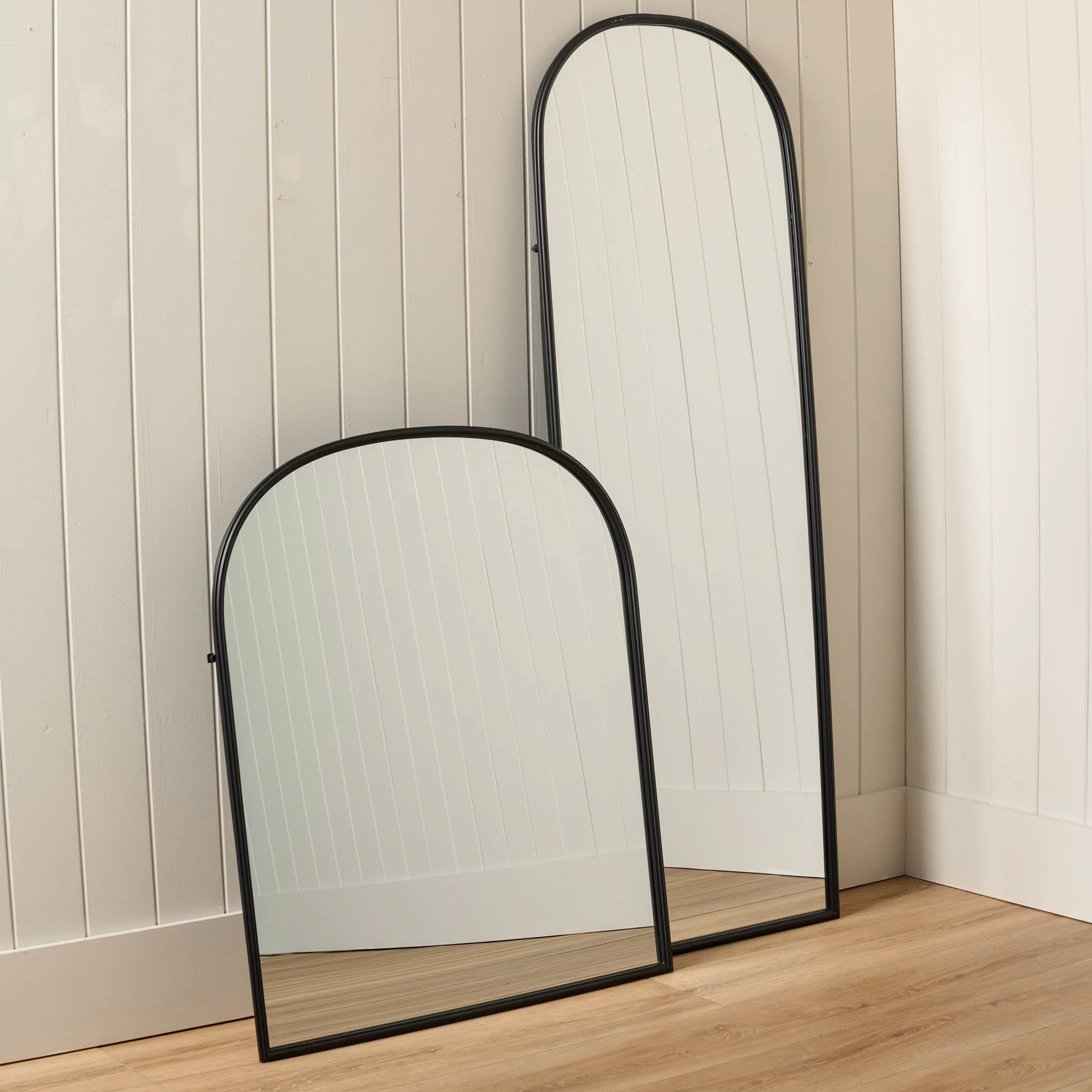 Archer Metal Framed Floor Mirror tall and short in black