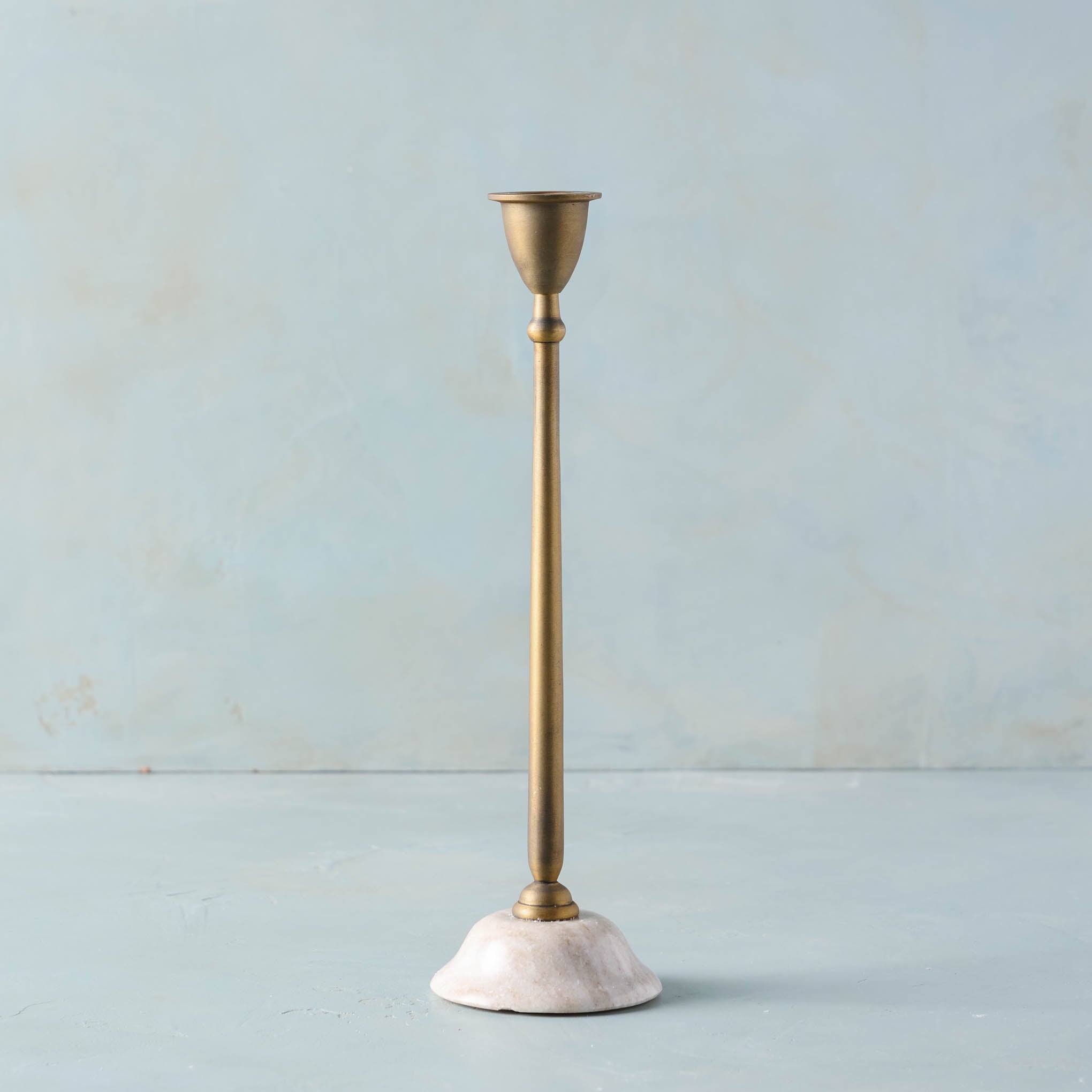 Brass and Marble Candleholder - Magnolia