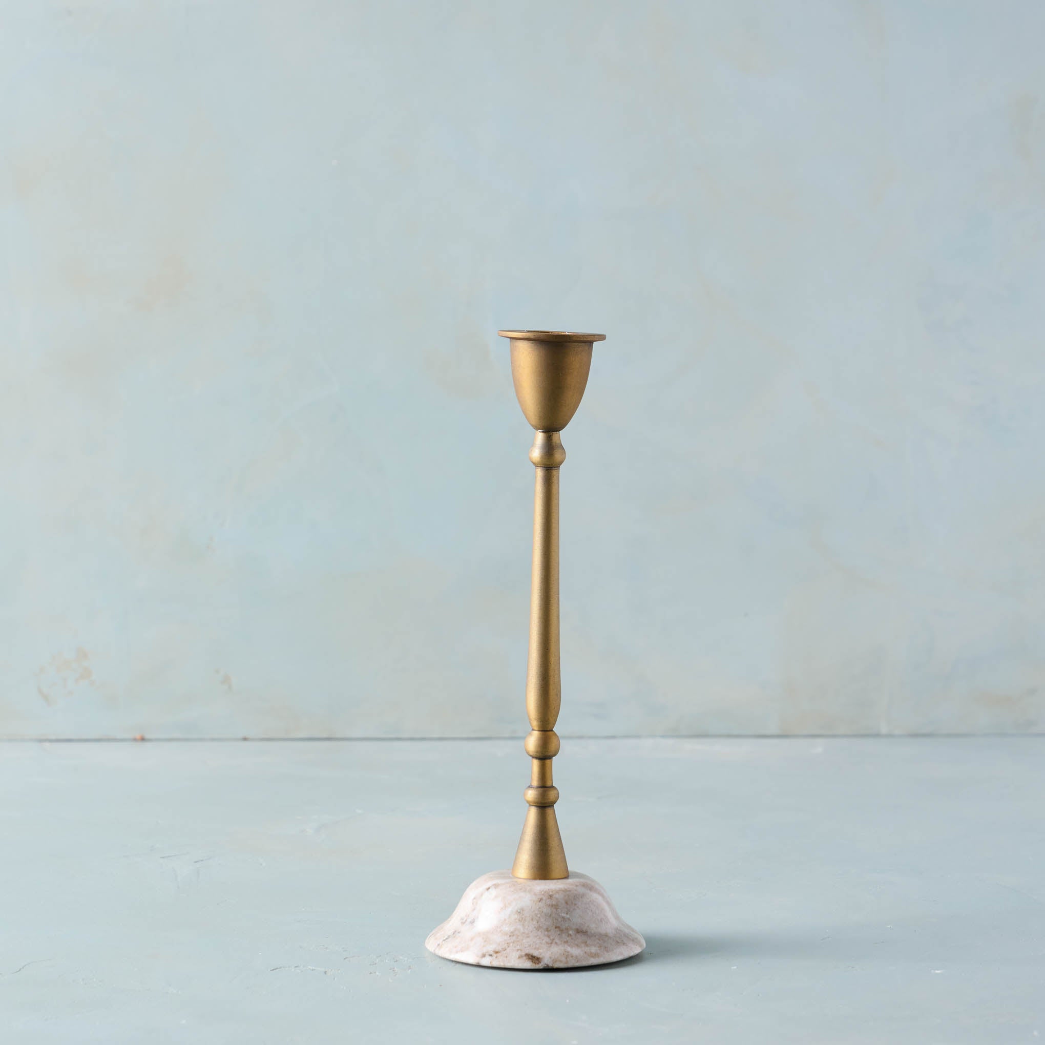 Brass and Marble Candleholder - Magnolia