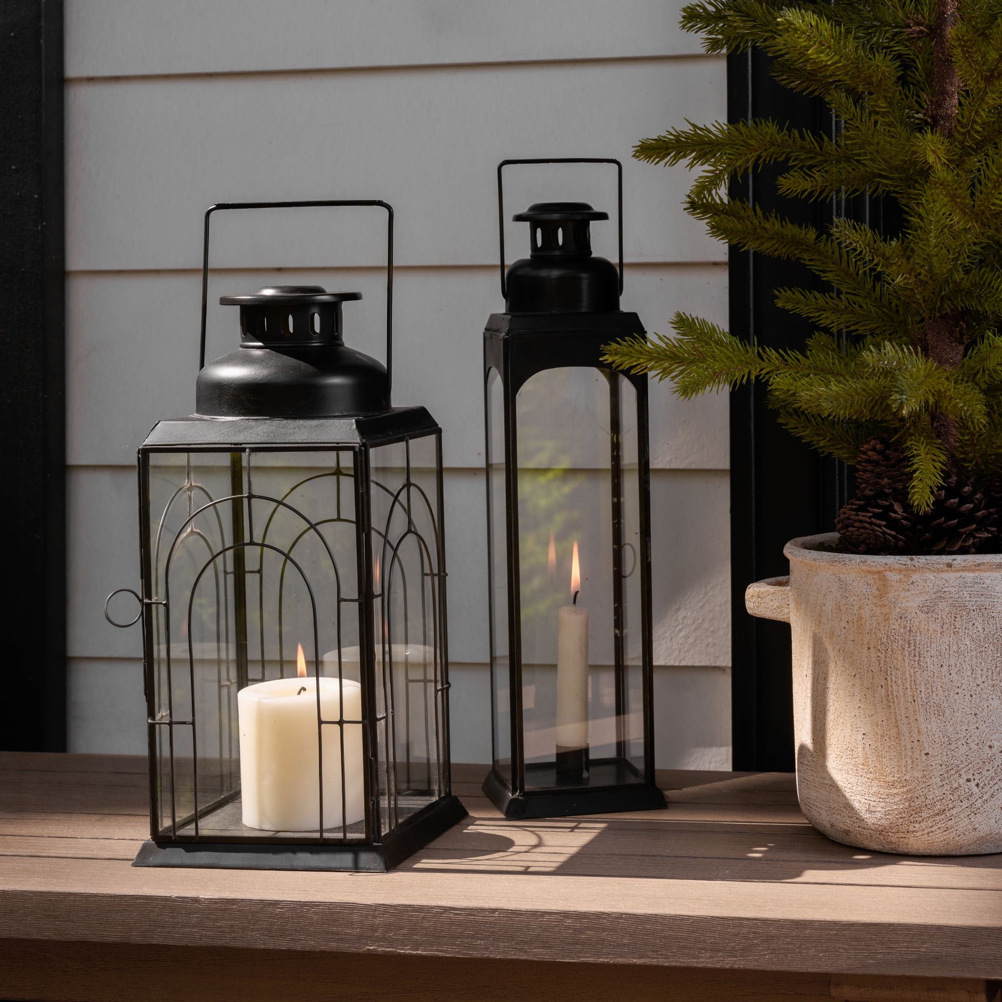 Small Metal Candle Holder Black Retro Candle Lanterns Hanging