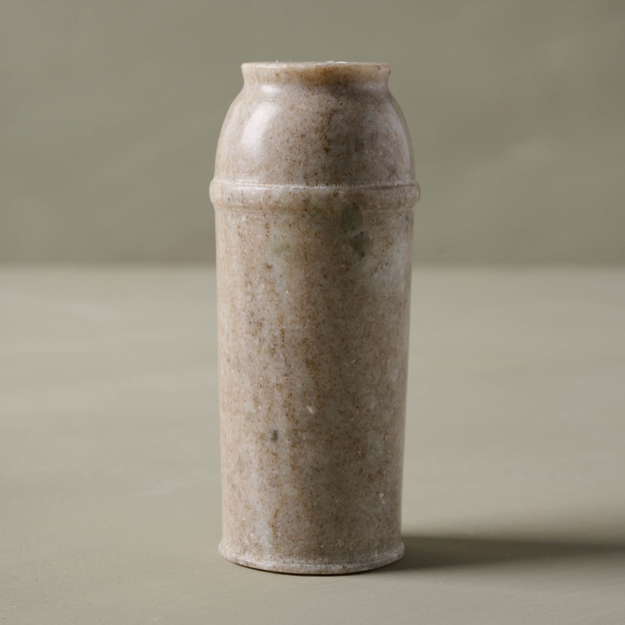 Handcrafted Beige Marble Utensil Crock