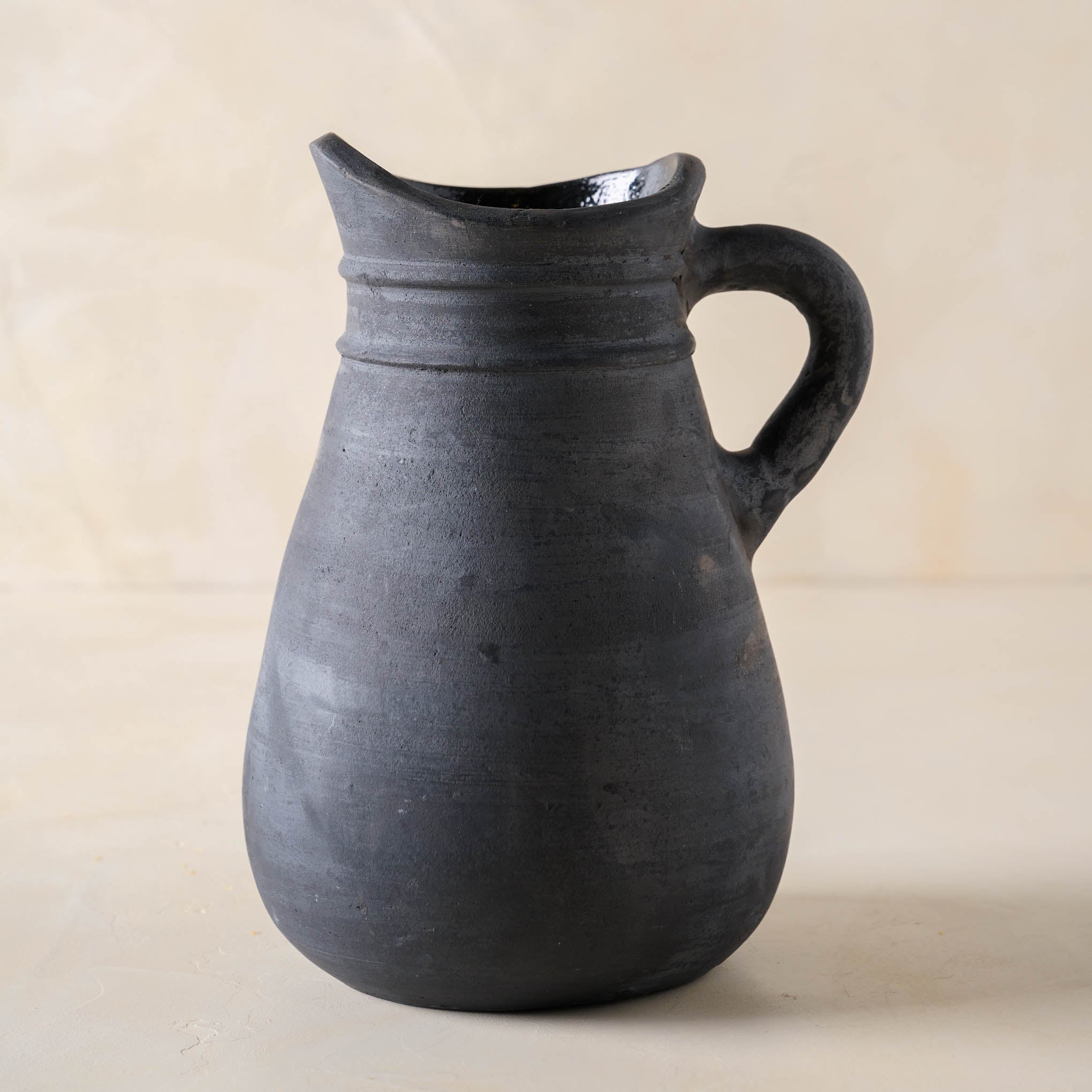 Rustic Black Hand-Made Jug