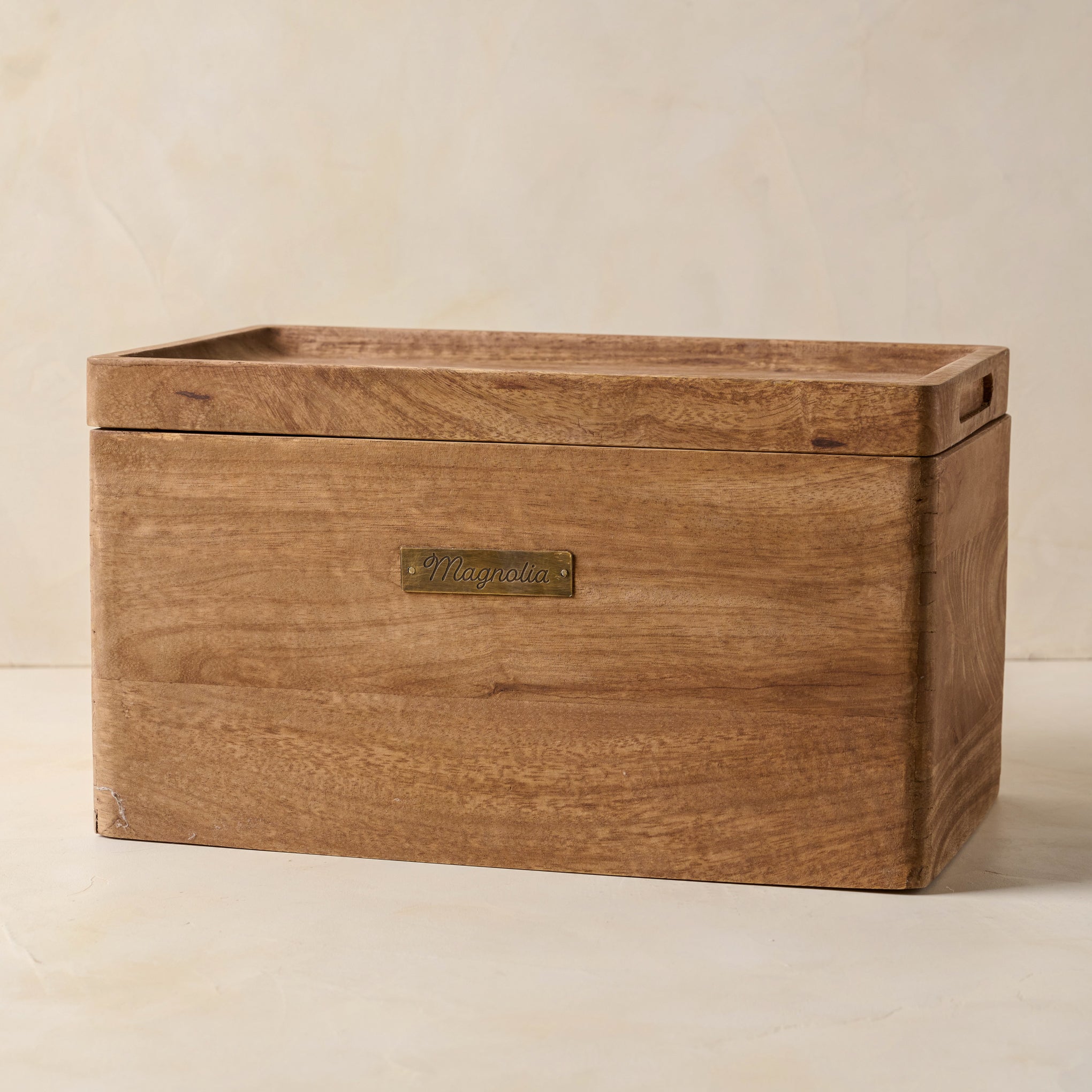 Magnolia Antiqued Wood Storage Box - Magnolia