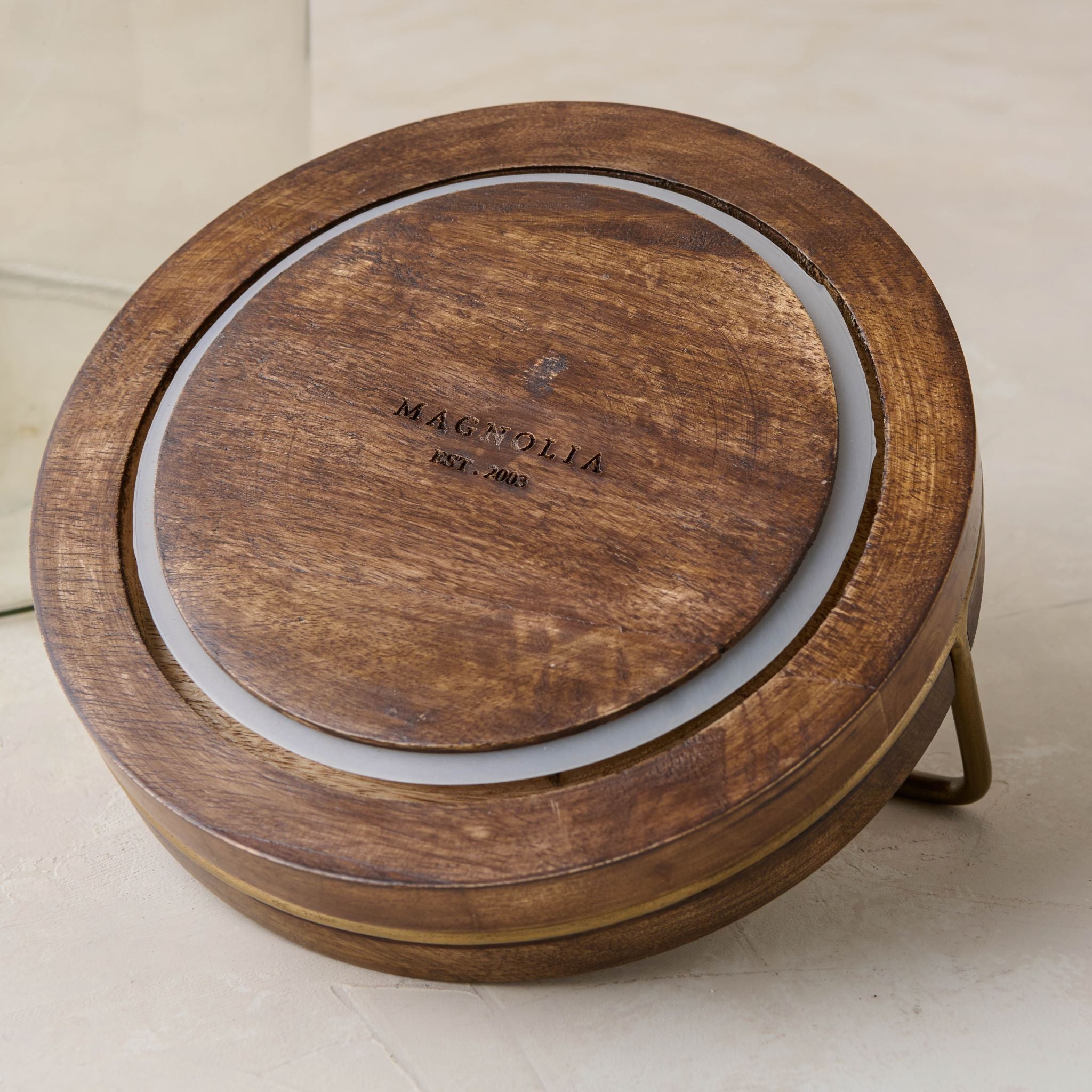 Antique Brass and Glass Canister - Magnolia