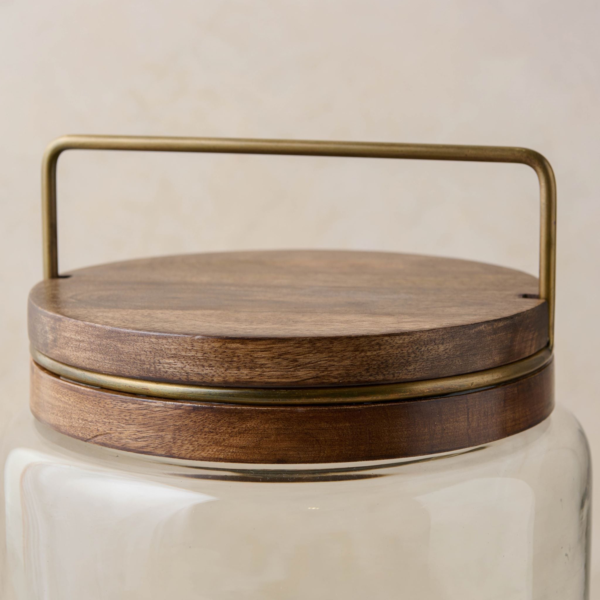 Wood with Antique Brass Canister