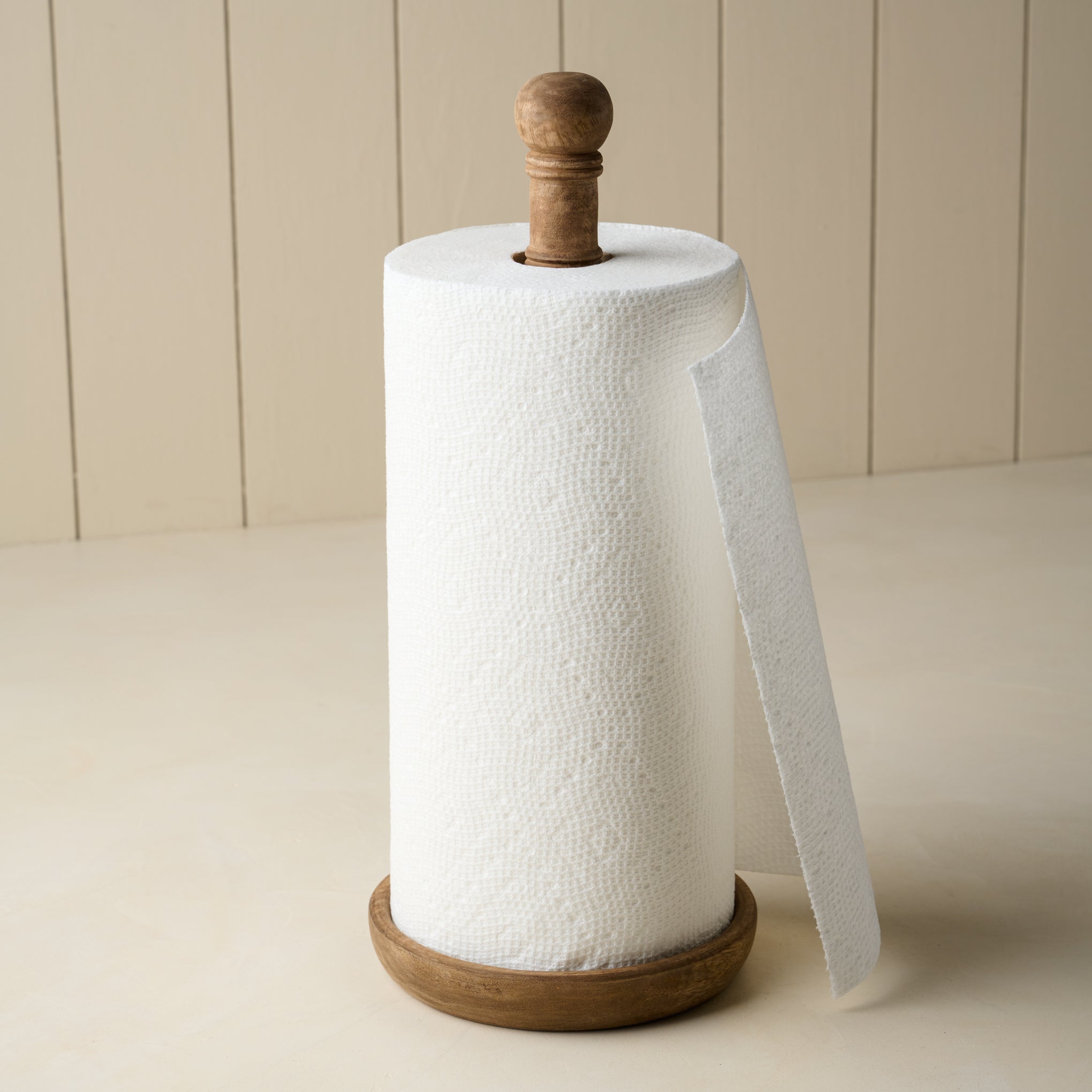 Antiqued Wood Paper Towel Holder Magnolia
