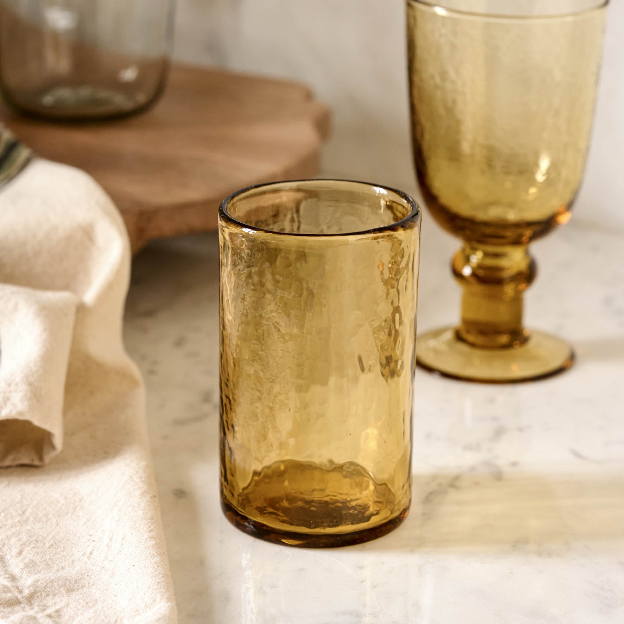 Elizabeth Bottle Cut Glass Tumbler - Magnolia