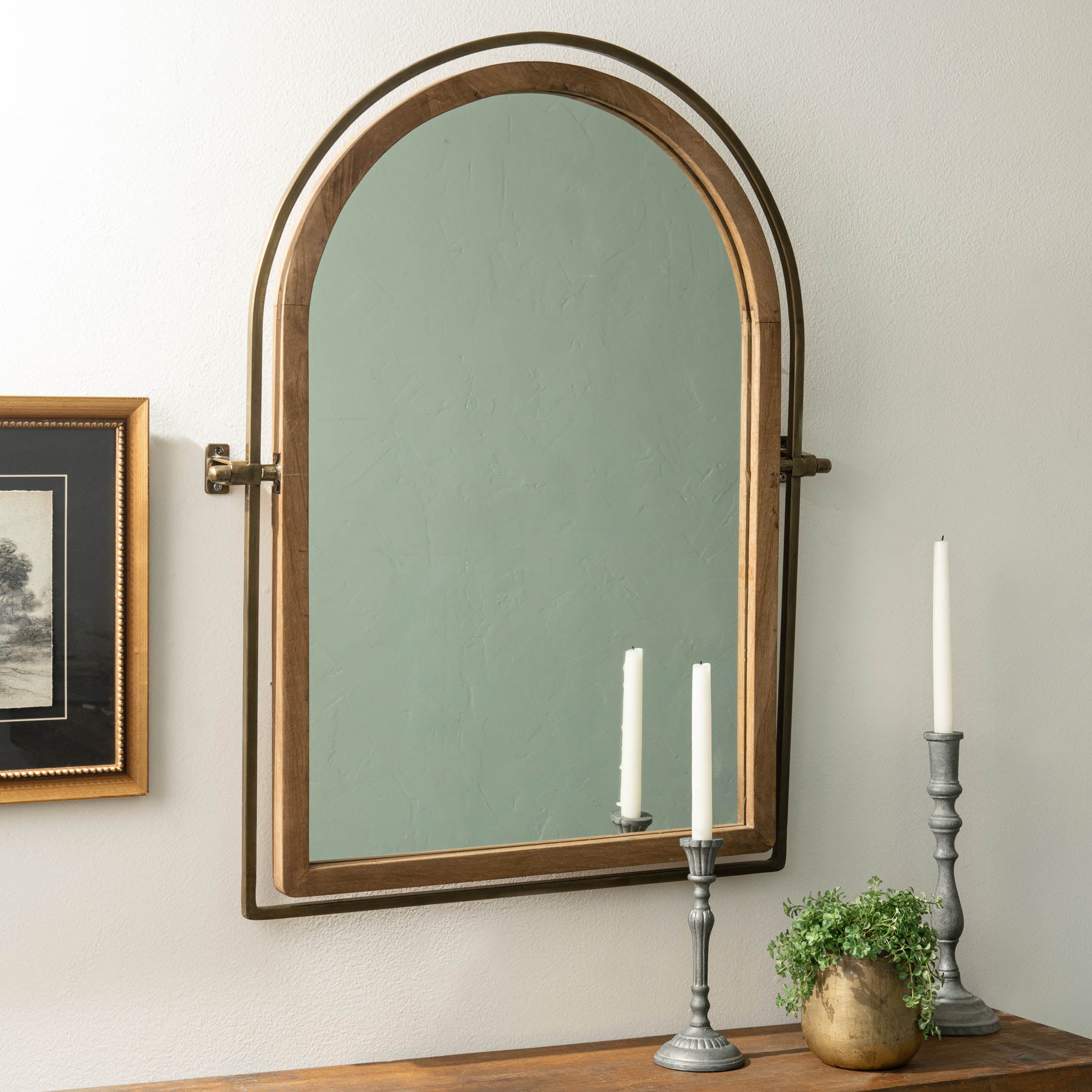 Metal Oval Wall Mirror, Black, Medium, Metal/Wood | Kirkland's Home