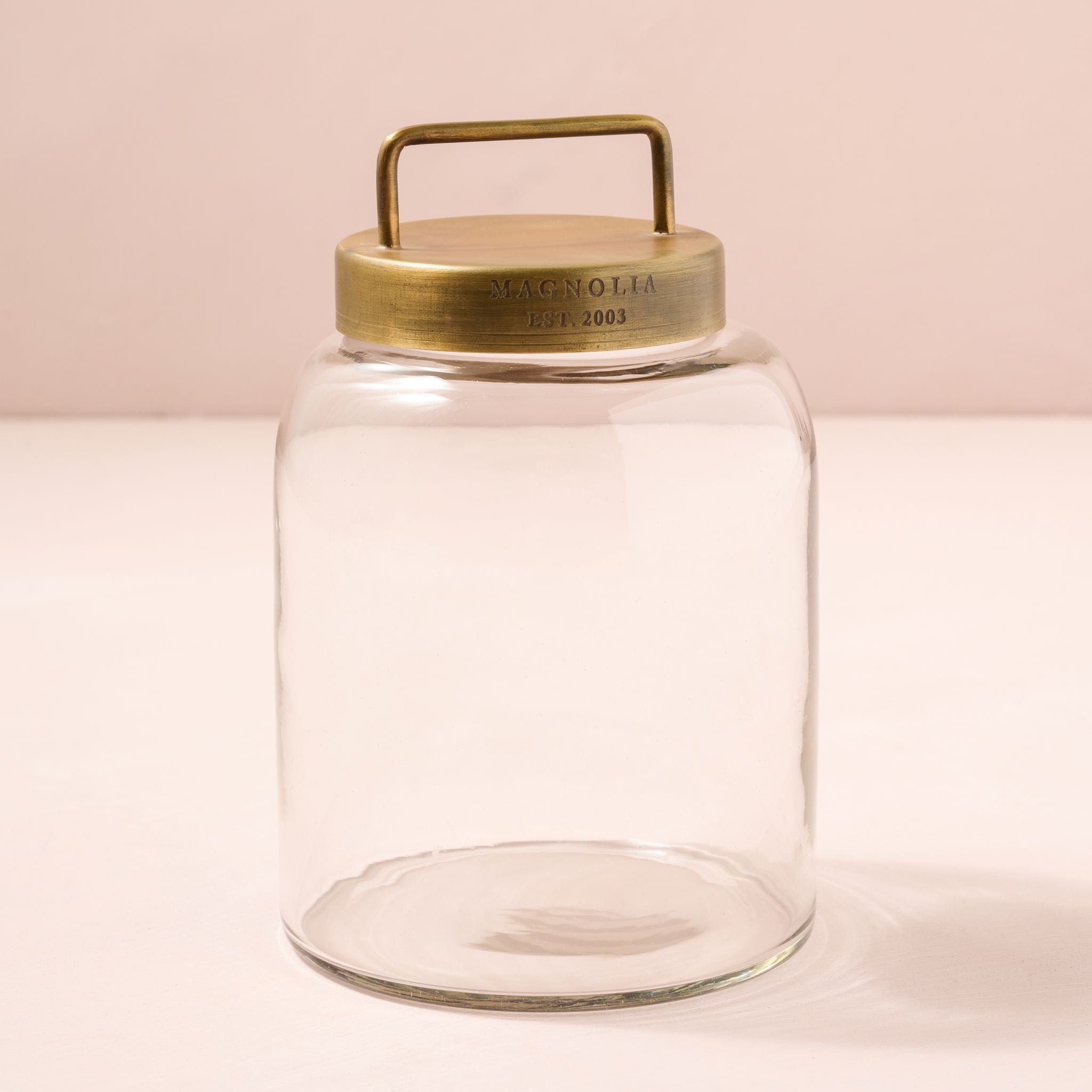 Antique Brass and Glass Canister - Magnolia