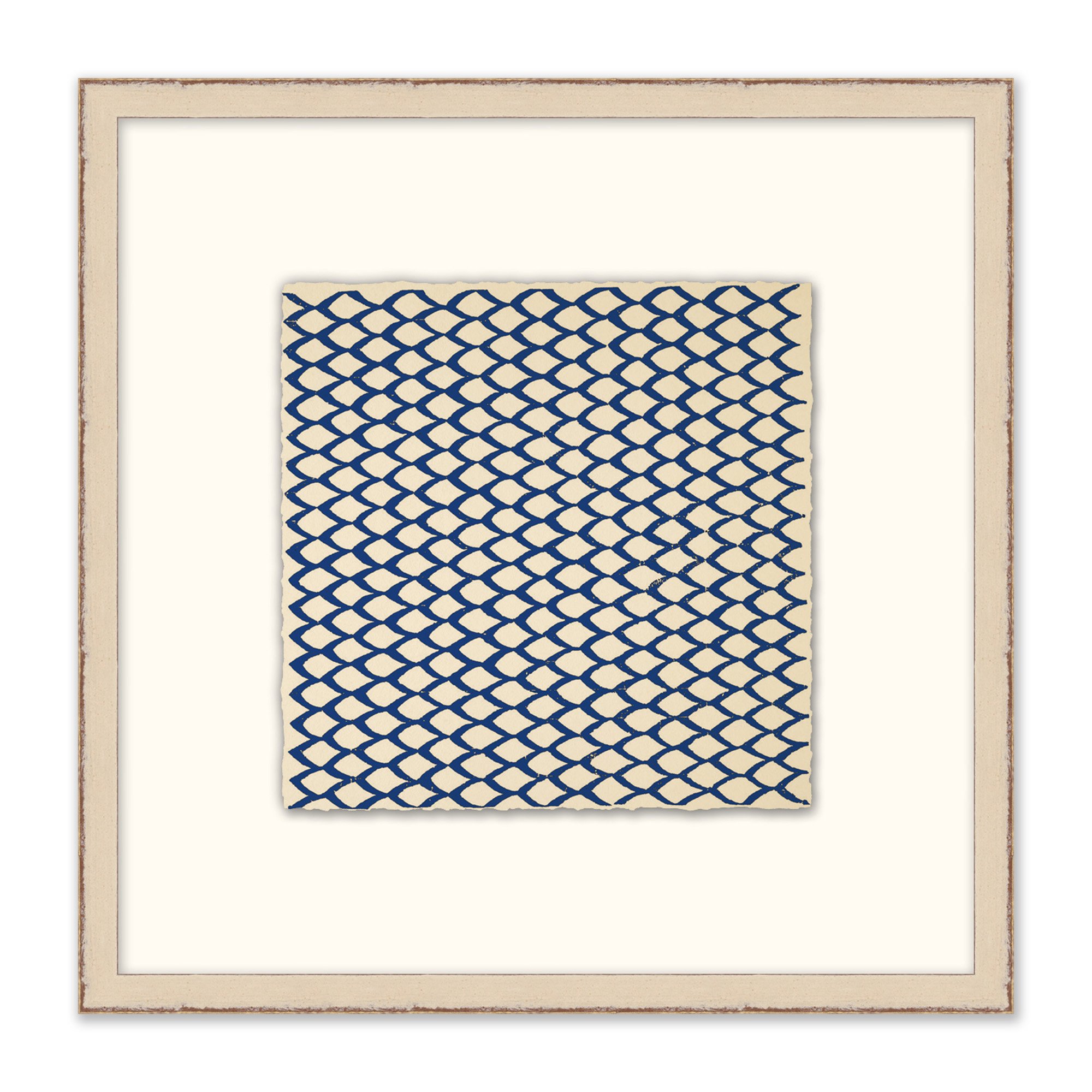 framed print of blue pattern with white mat