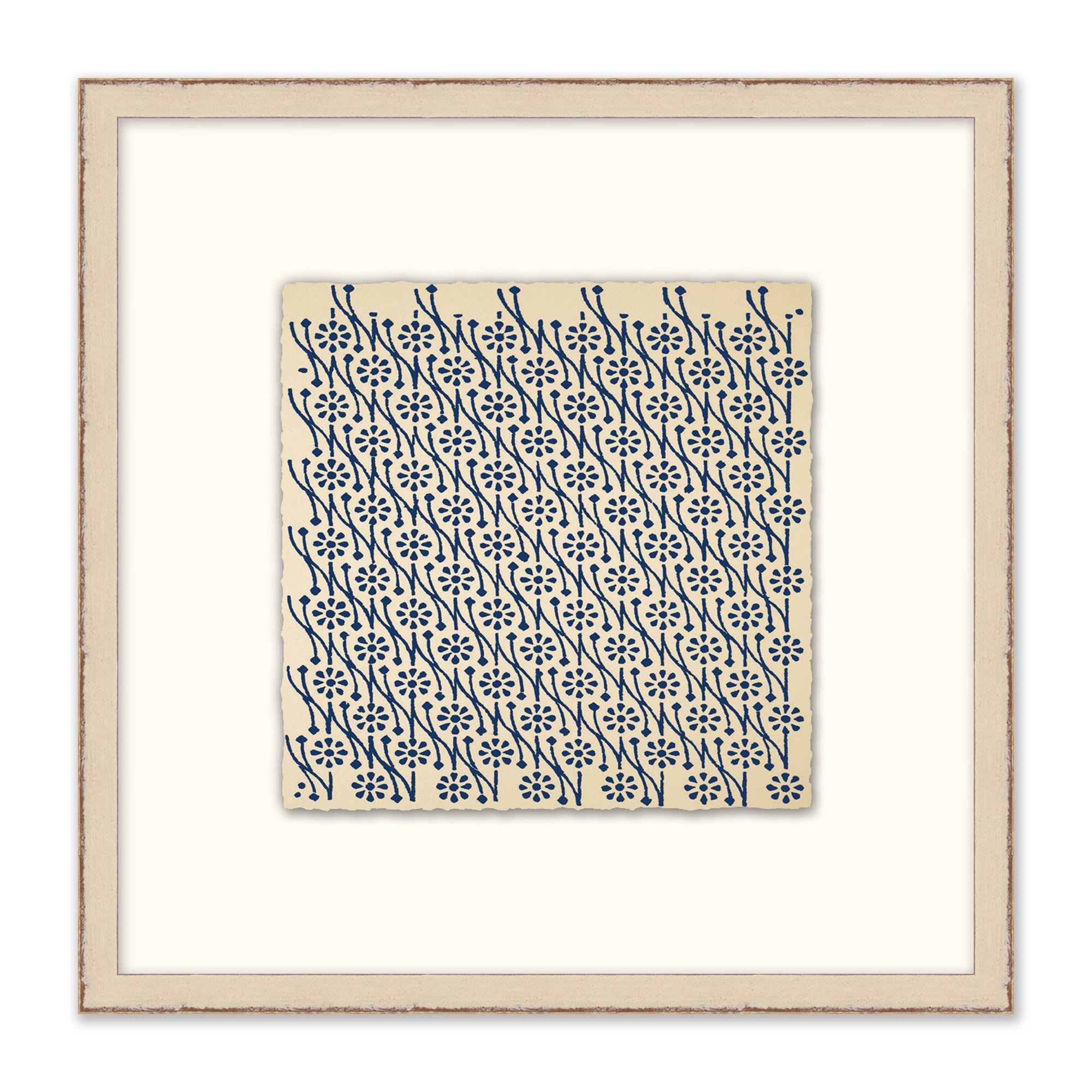 framed print of blue pattern with white mat