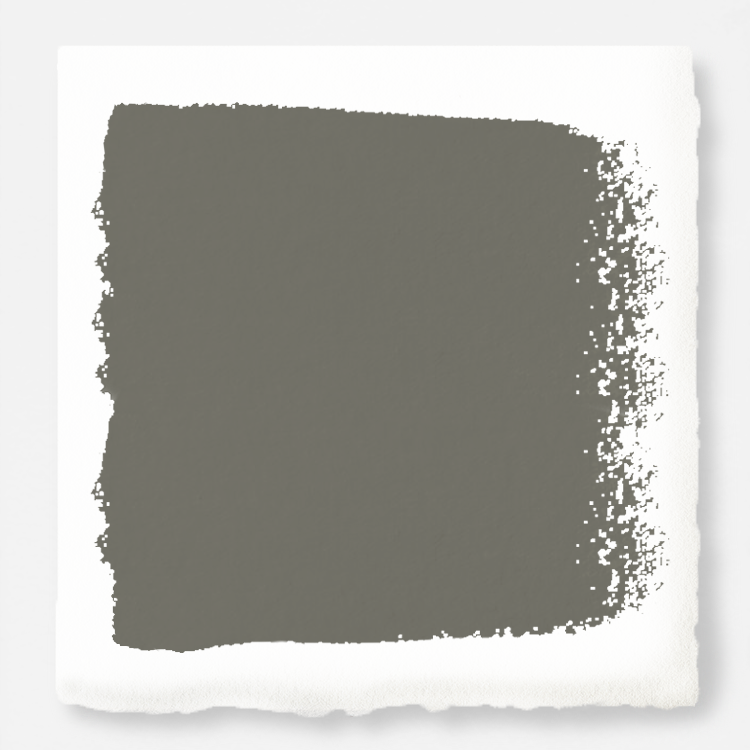 A deep sage with a soft gray undertone door and cabinet paint named estate