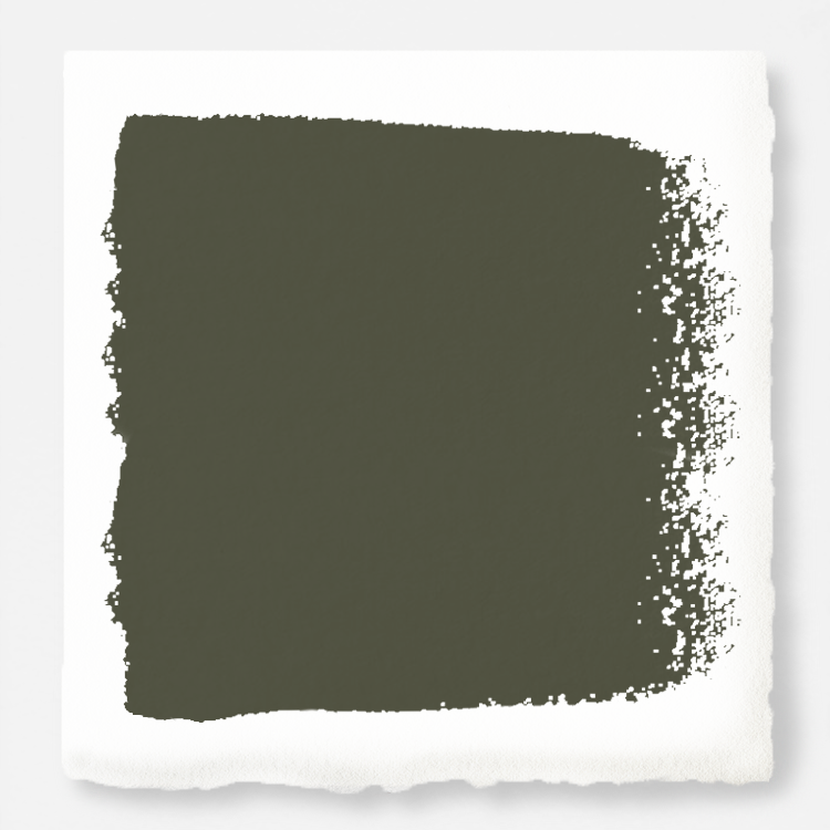 A lively, deep olive door and cabinet paint named step stool green