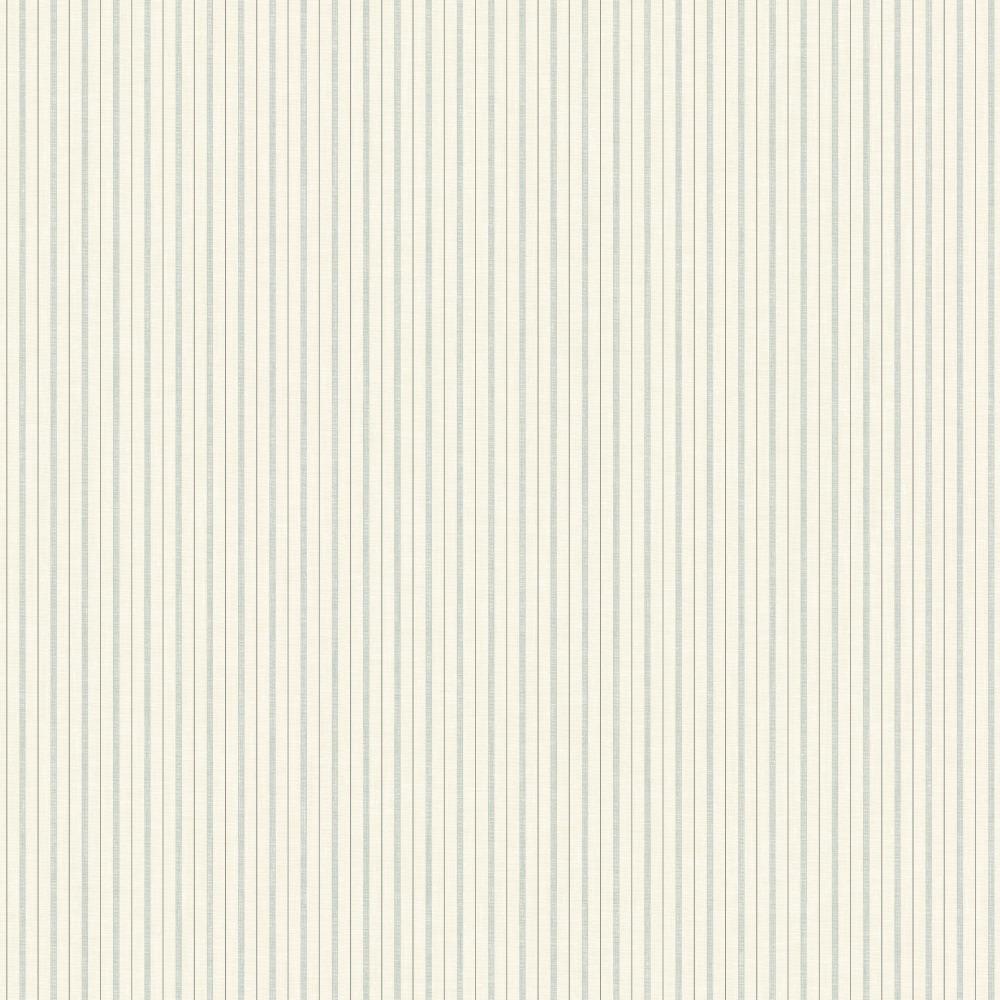 white and light blue ticking stripe pattern wallpaper