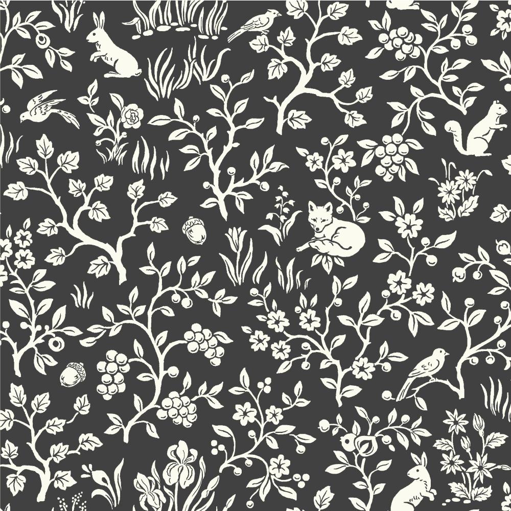 black white floral wallpaper