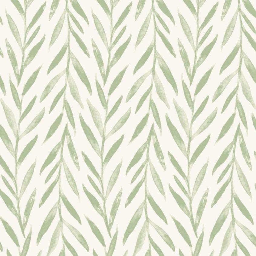 light green and white willow branch pattern wallpaper