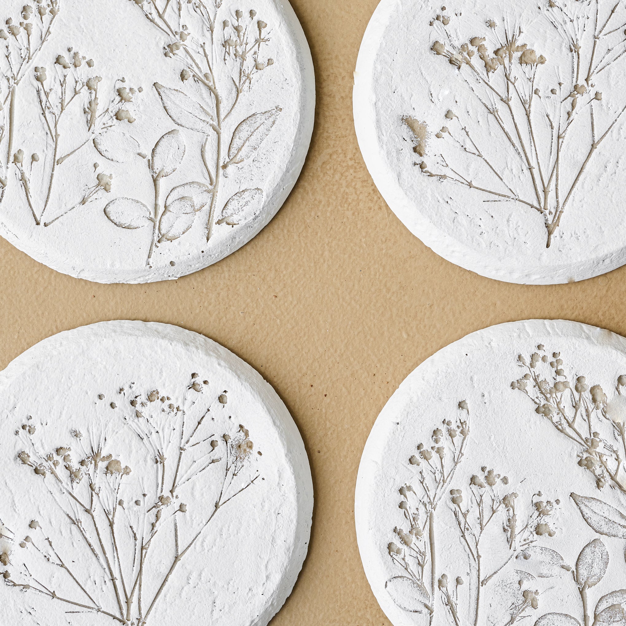 Pressed Flower Plaque Coasters 4 shown