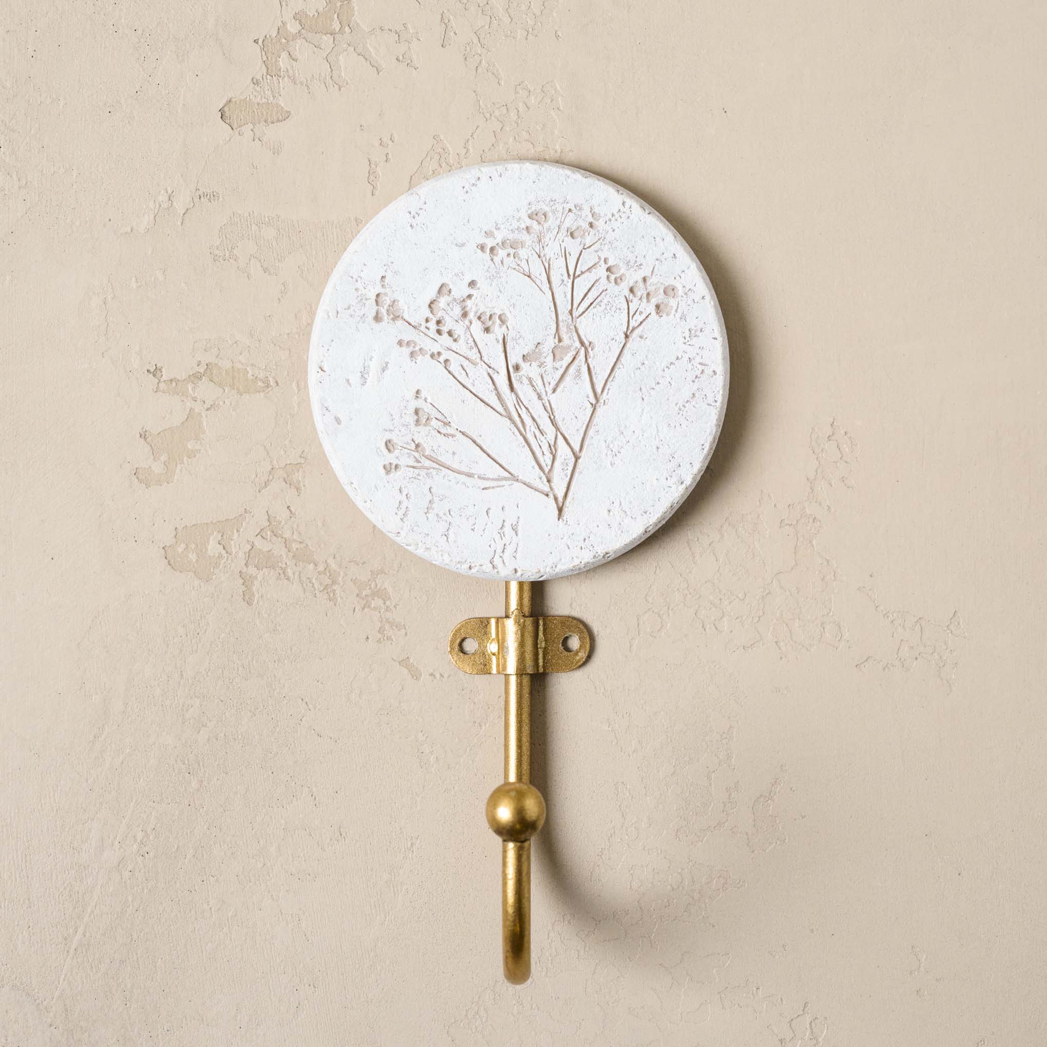 Pressed Flower Plaque Wall Hook - Magnolia