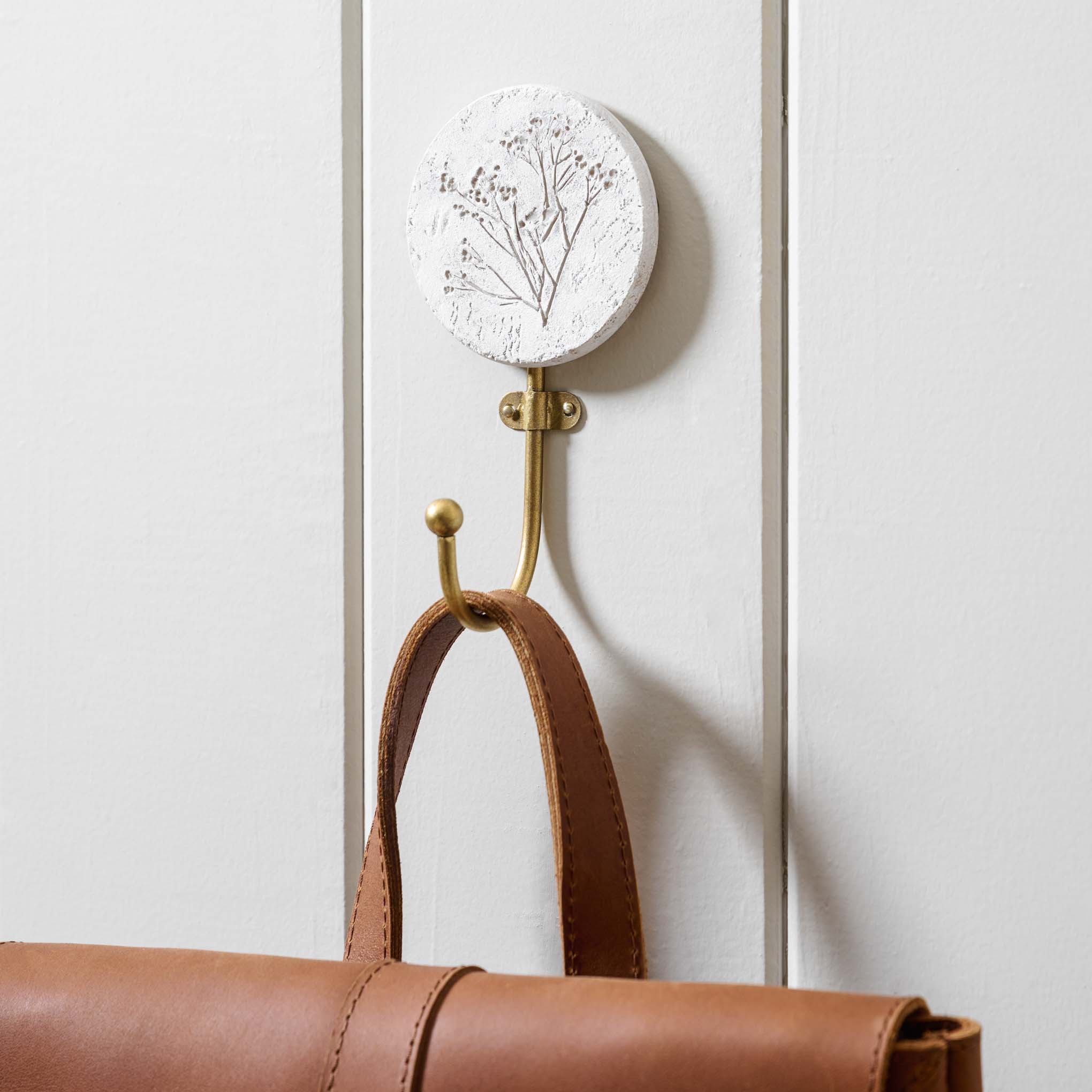 Pressed Flower Plaque Wall Hook - Magnolia