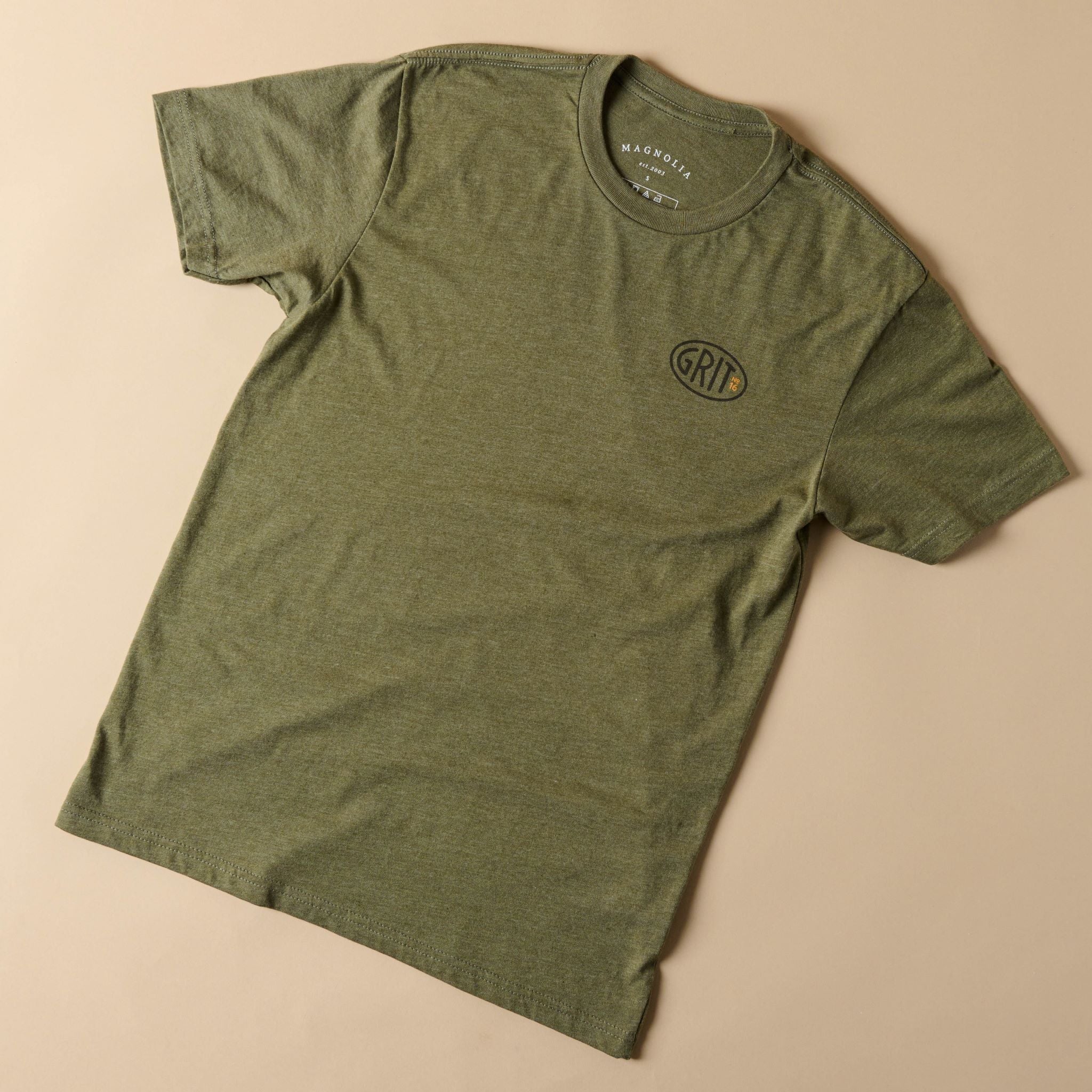 Magnolia Never Quit Military Green Shirt