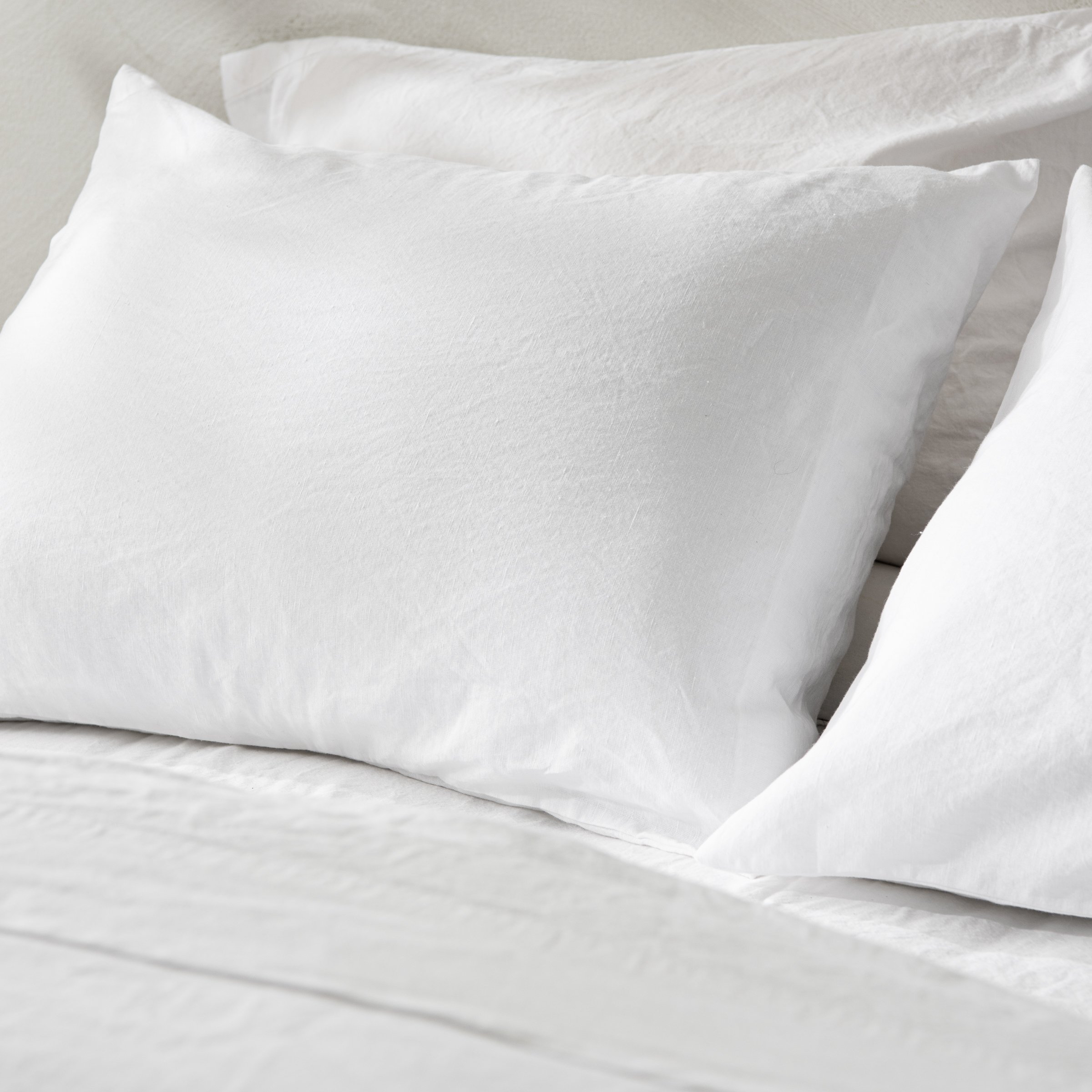 magnolia linen cotton pillow sham bedding in white