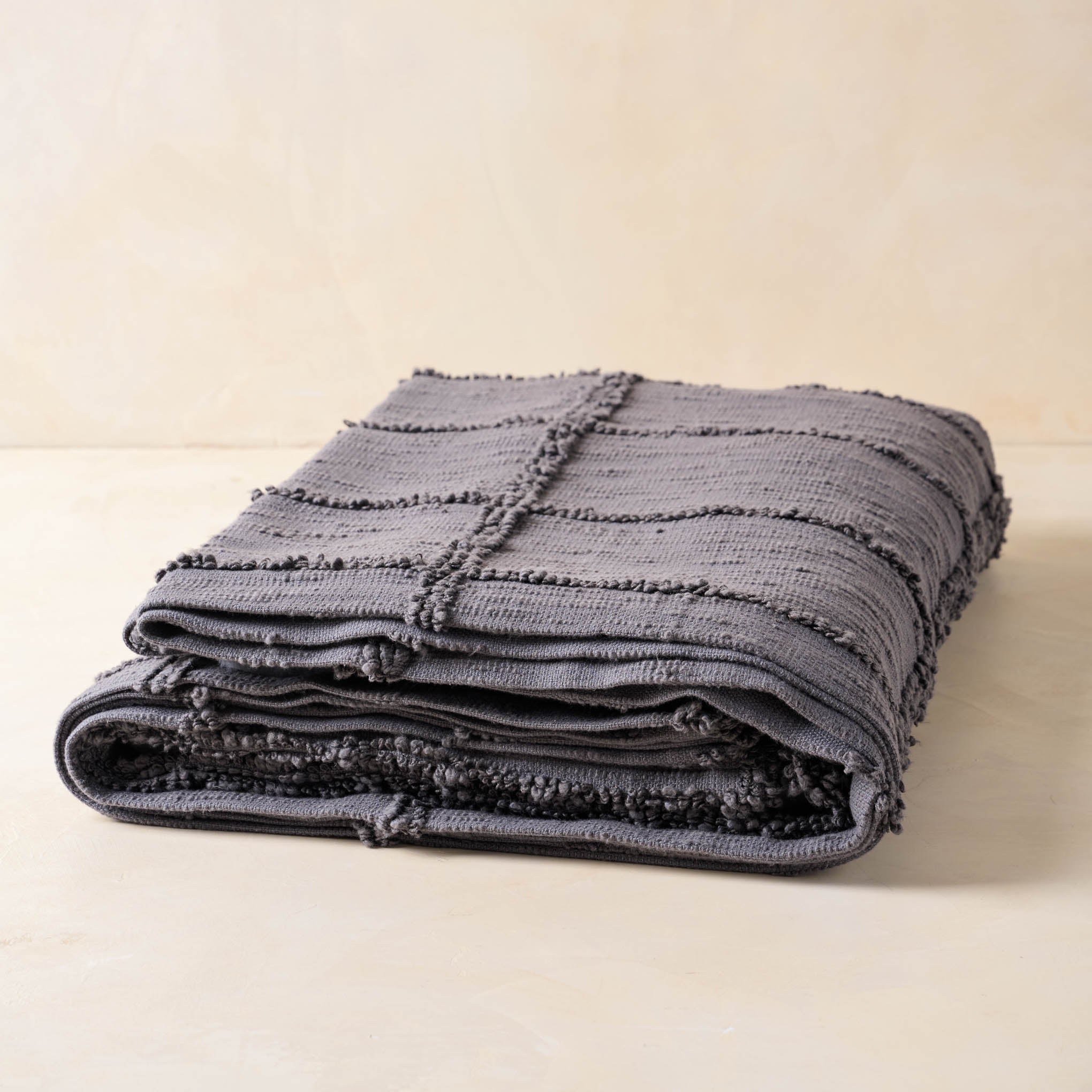 Slate Textured Cotton Coverlet