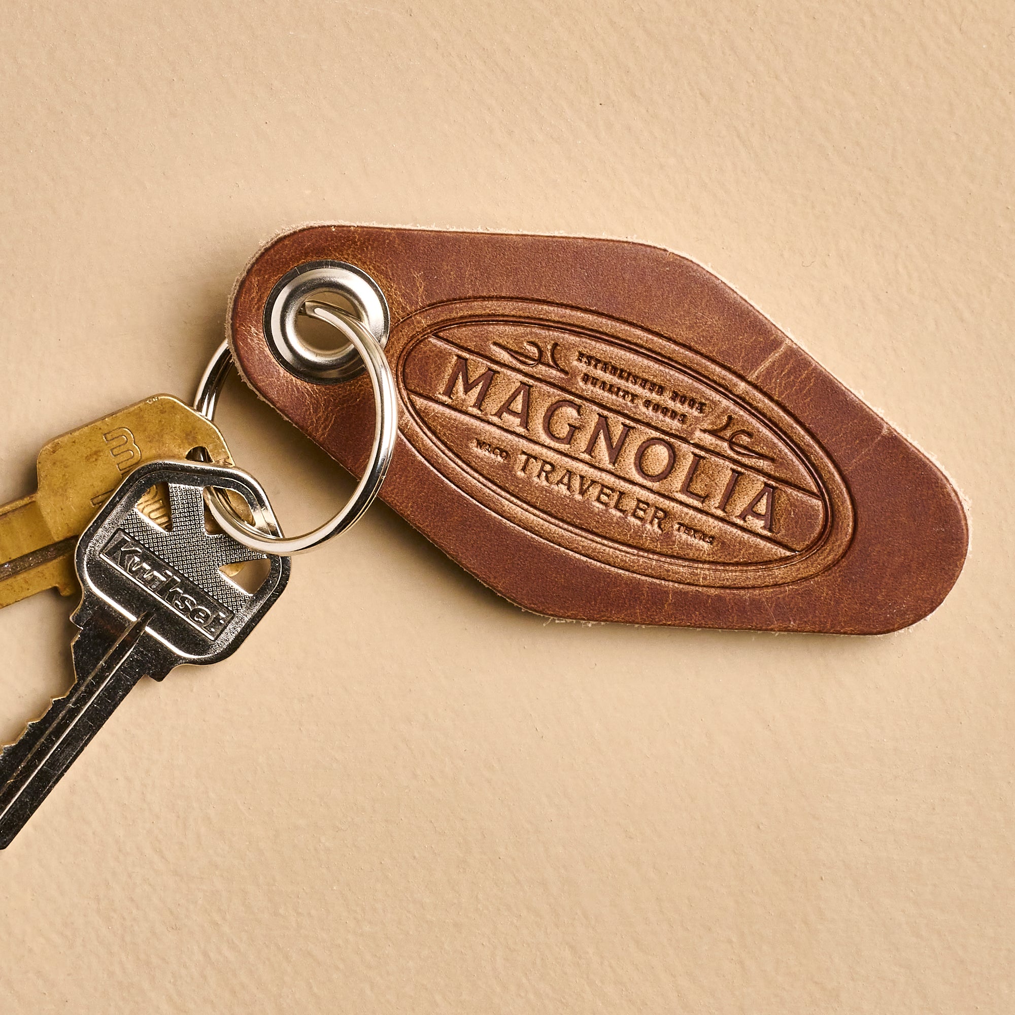 Magnolia Traveler Leather Hotel Key Fob