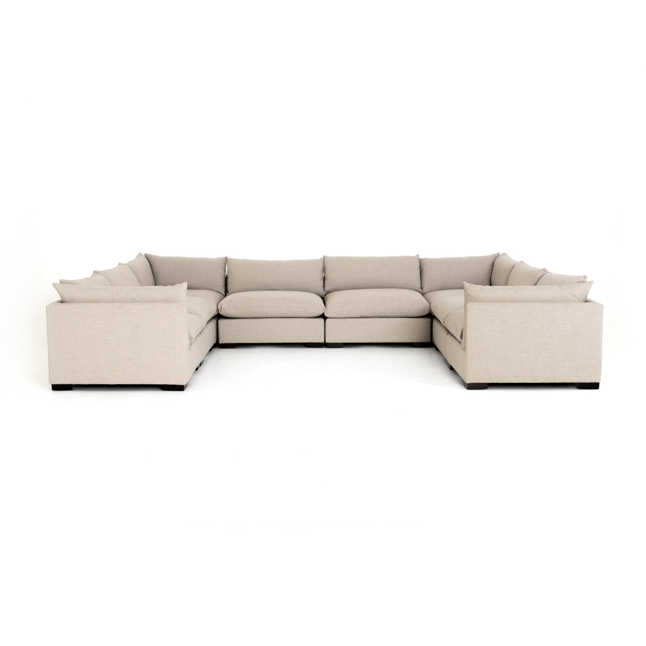 cream fabric u-shaped sectional sofa for magnolia