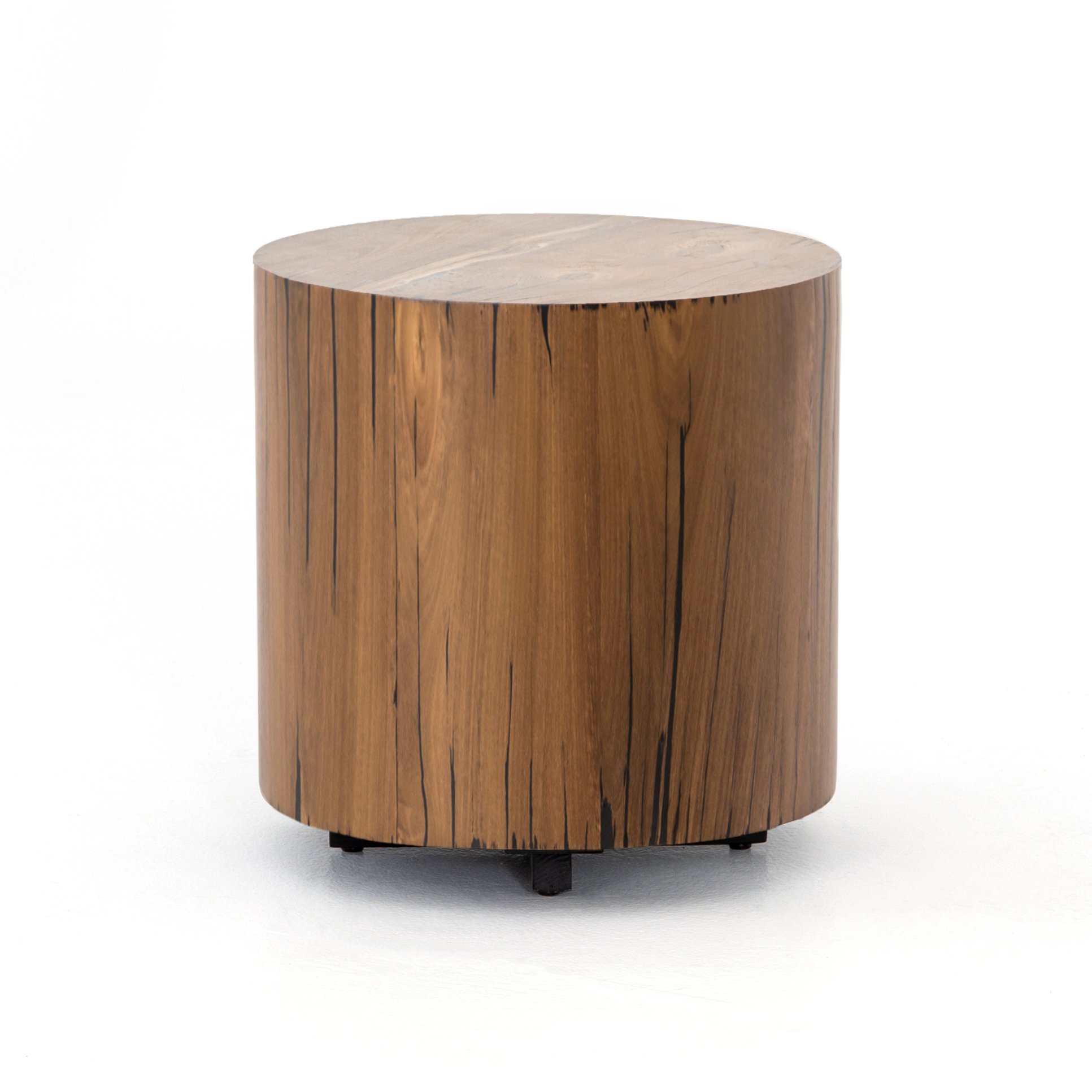 cylindrical solid yukas wood end table