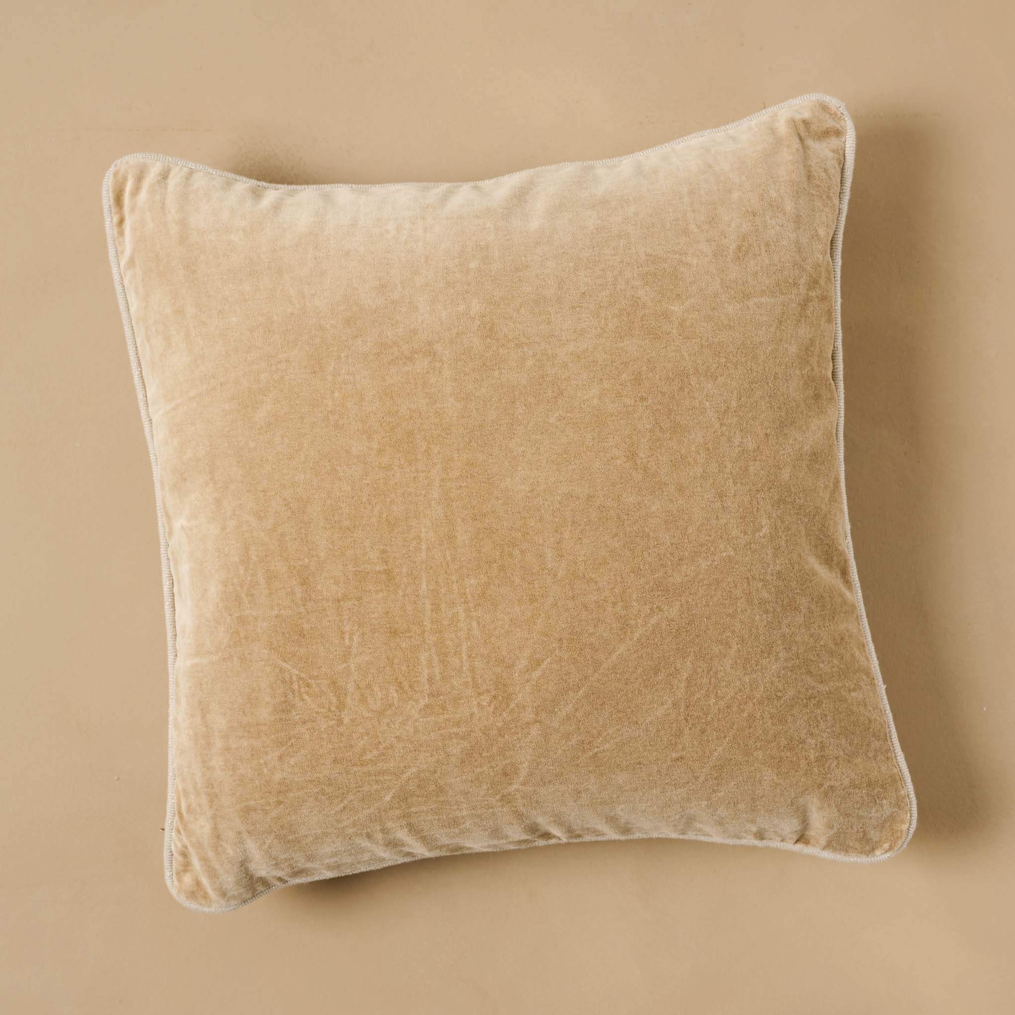 Heirloom Velvet Pillow in wheat