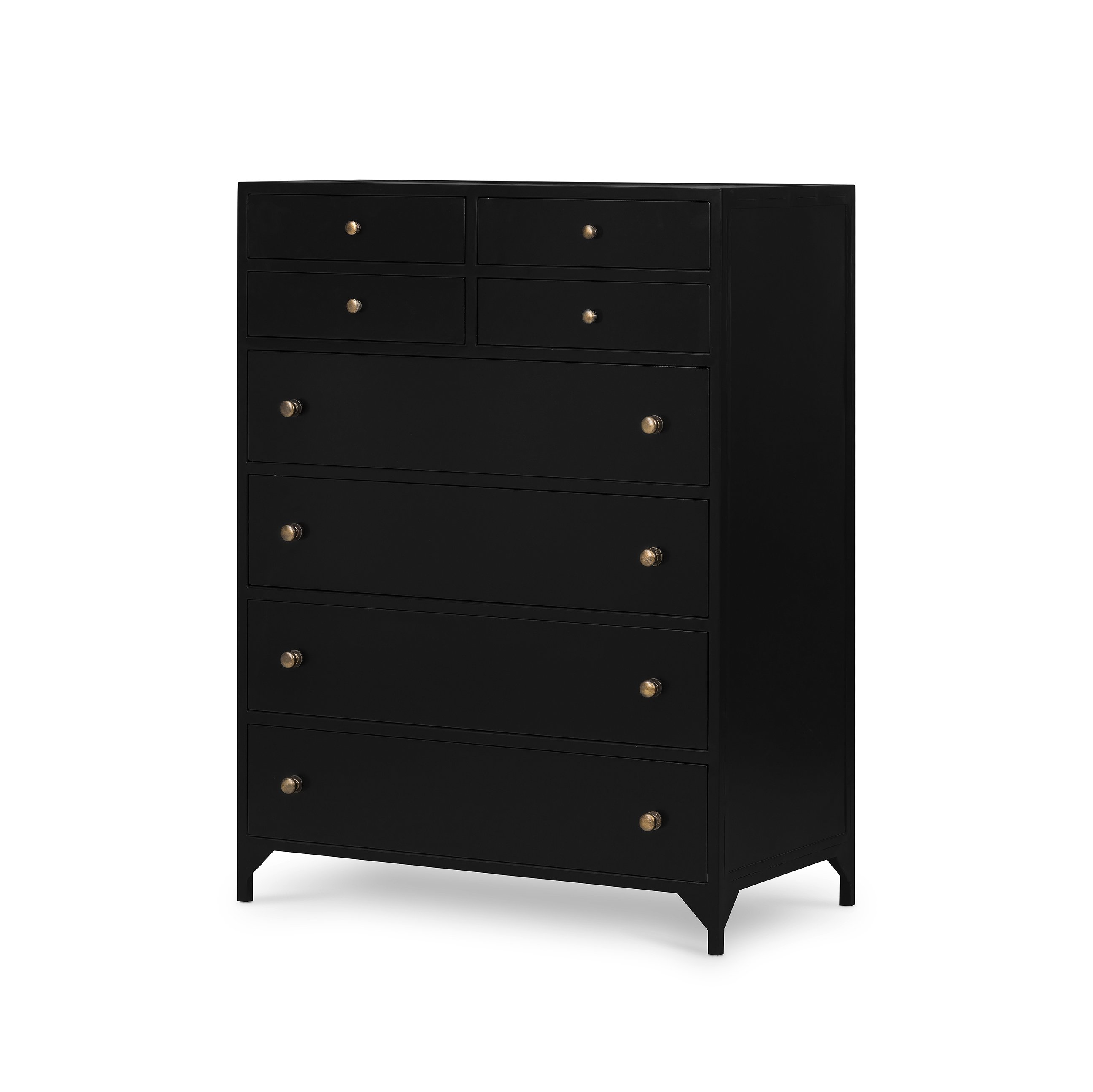 black metal tall dresser with 8 drawers