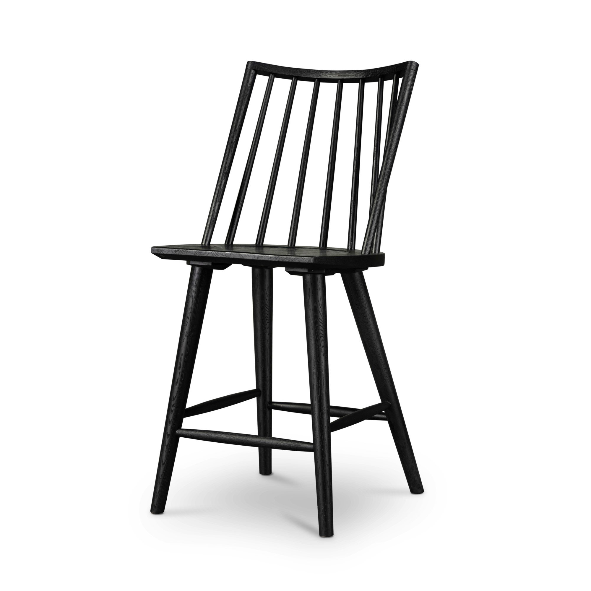 black wooden modern windsor spindle back counter stool