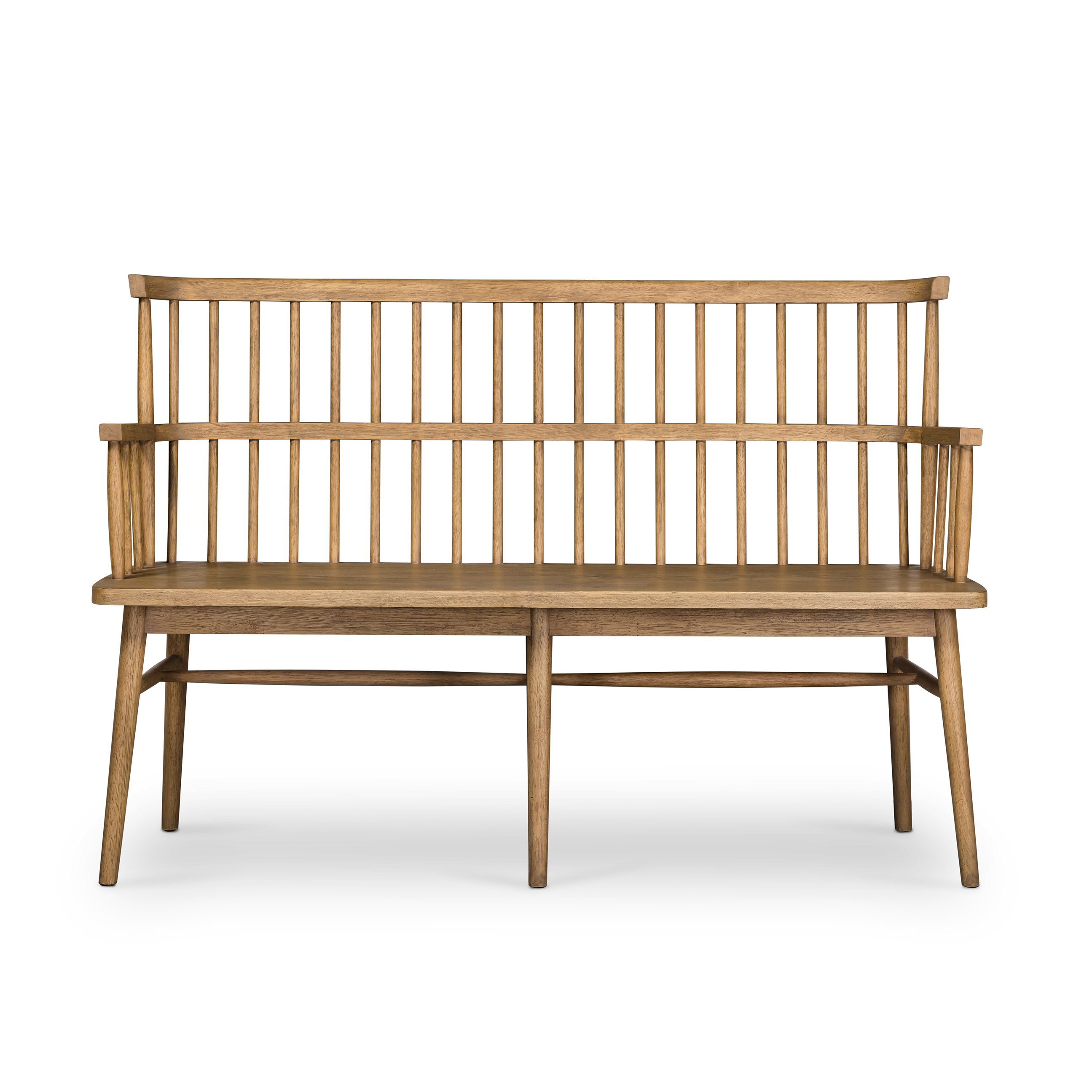 light oak spindle back bench