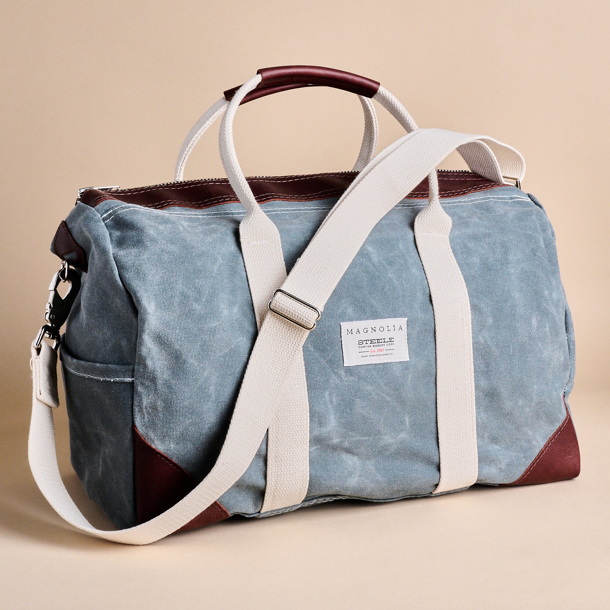 Magnolia Steele Canvas Waxed Canvas Weekender $175.00