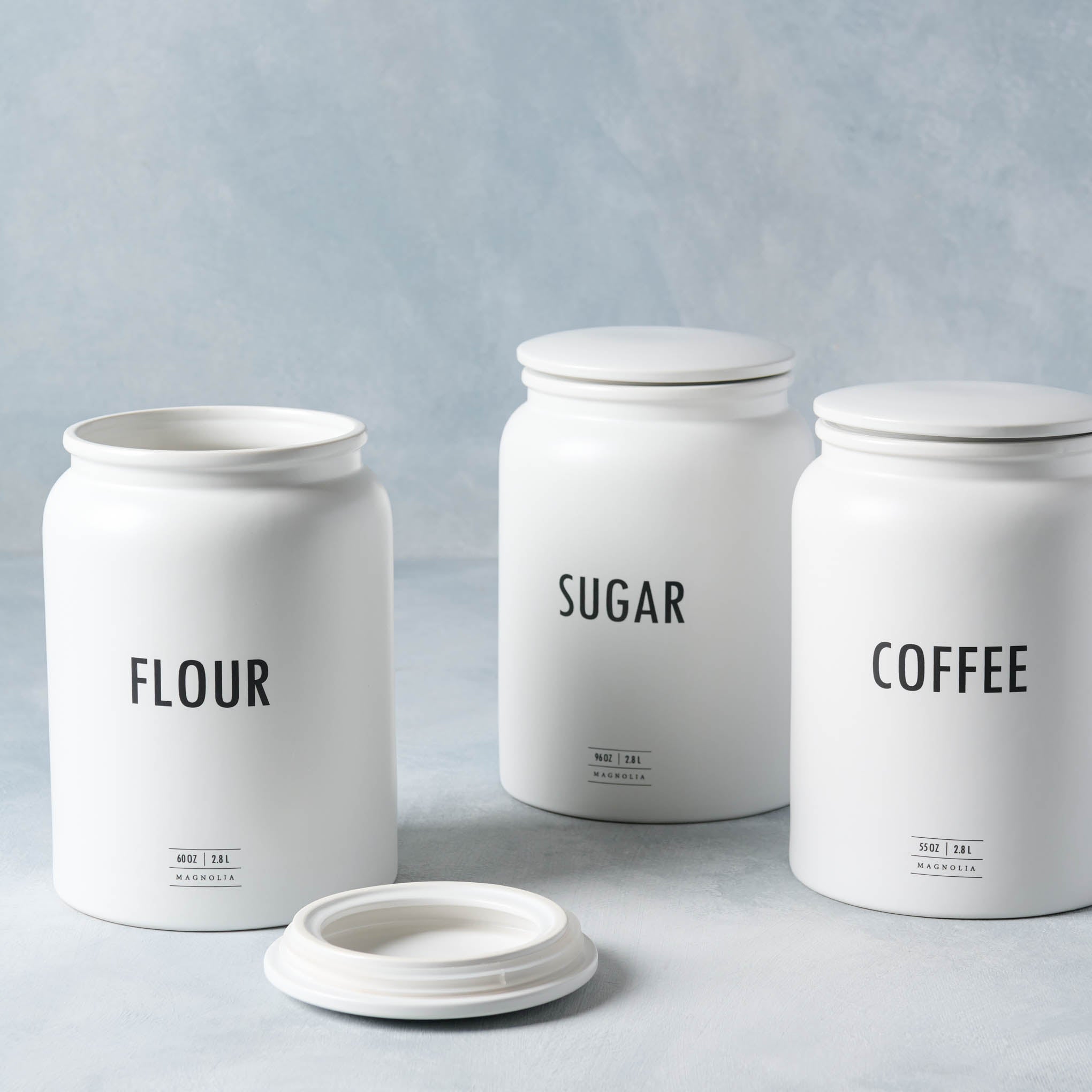 White Ceramic Modern Canister - Magnolia