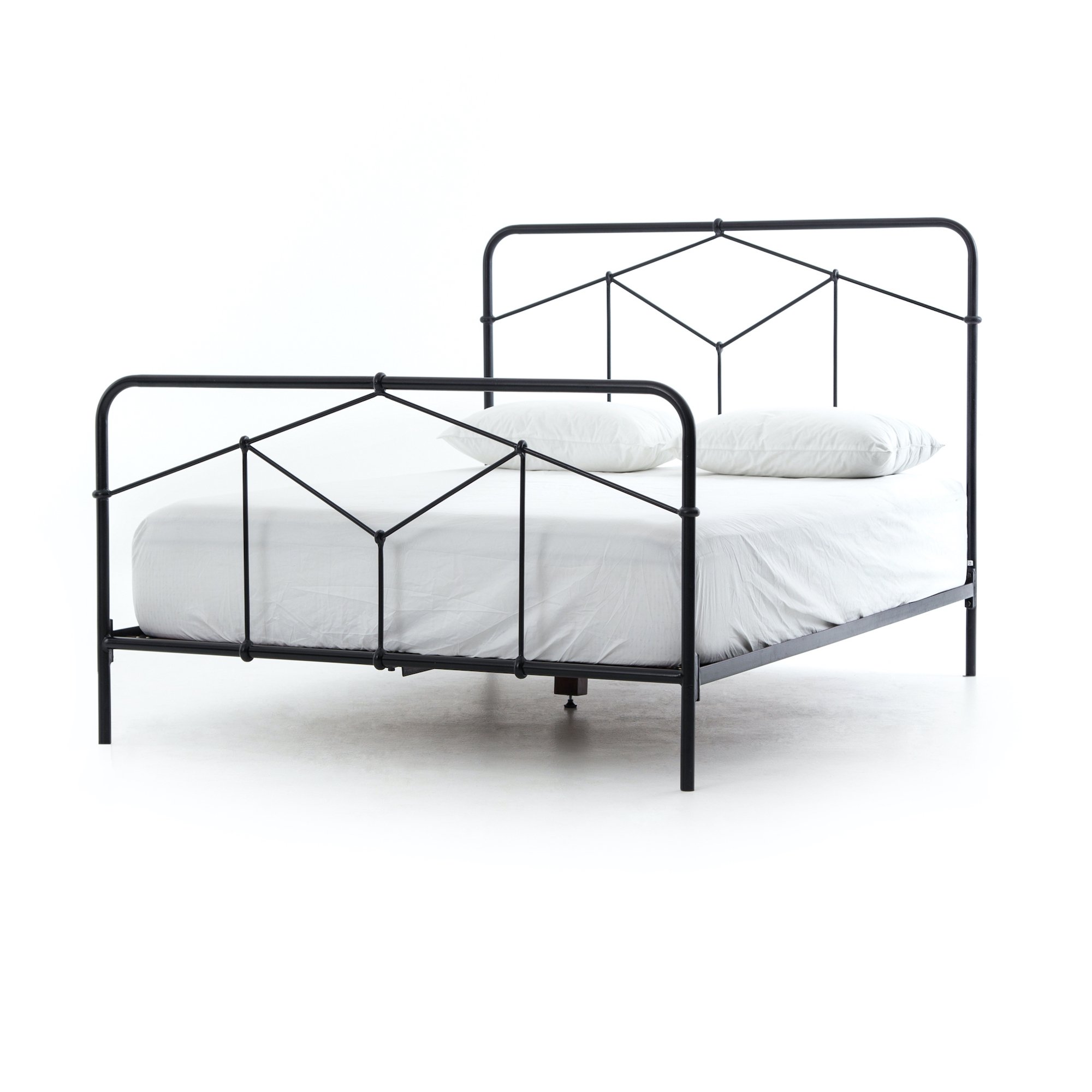 modern black metal bed