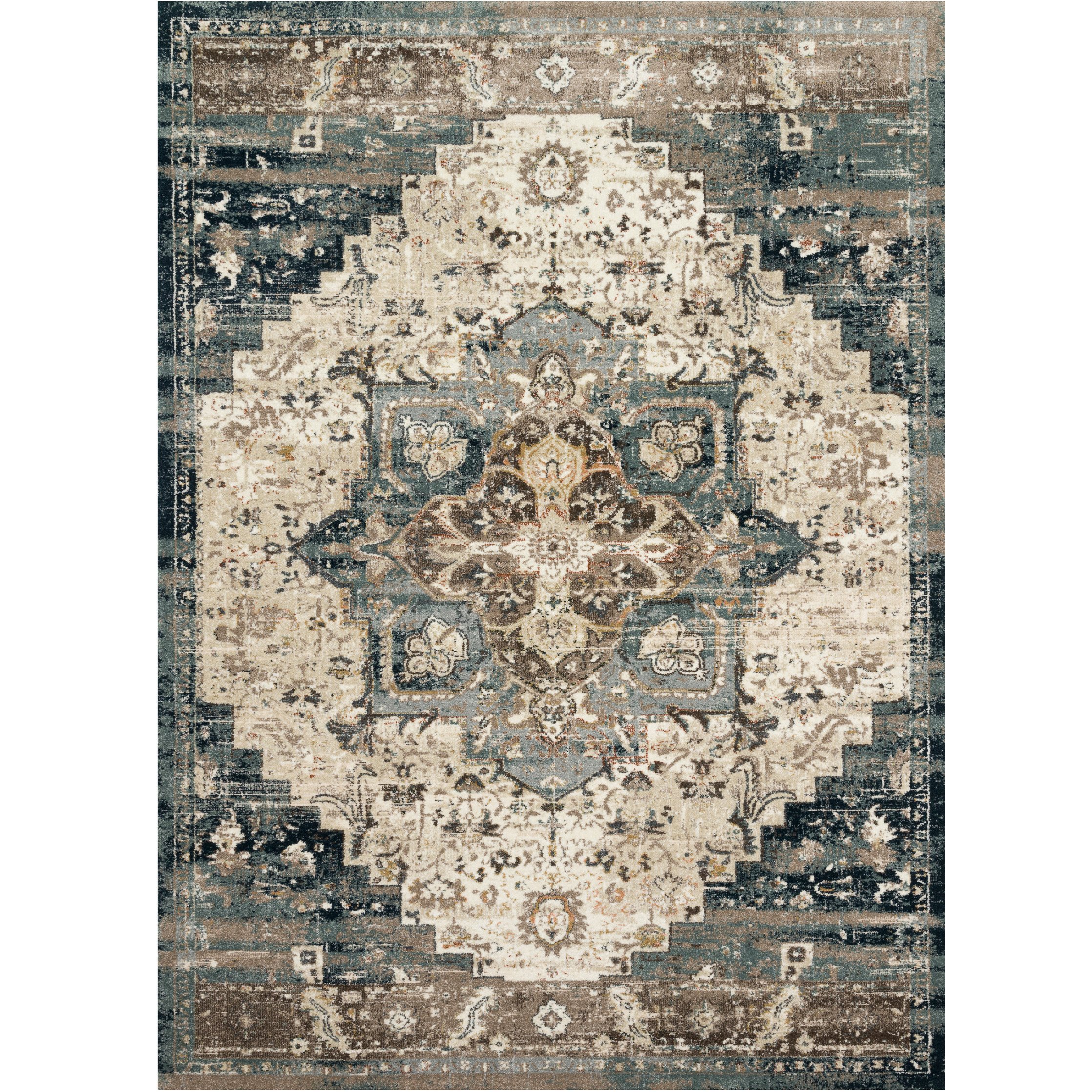 dark blue and cream area rug with varying floral detail Items range from $99.00 to $1919.00