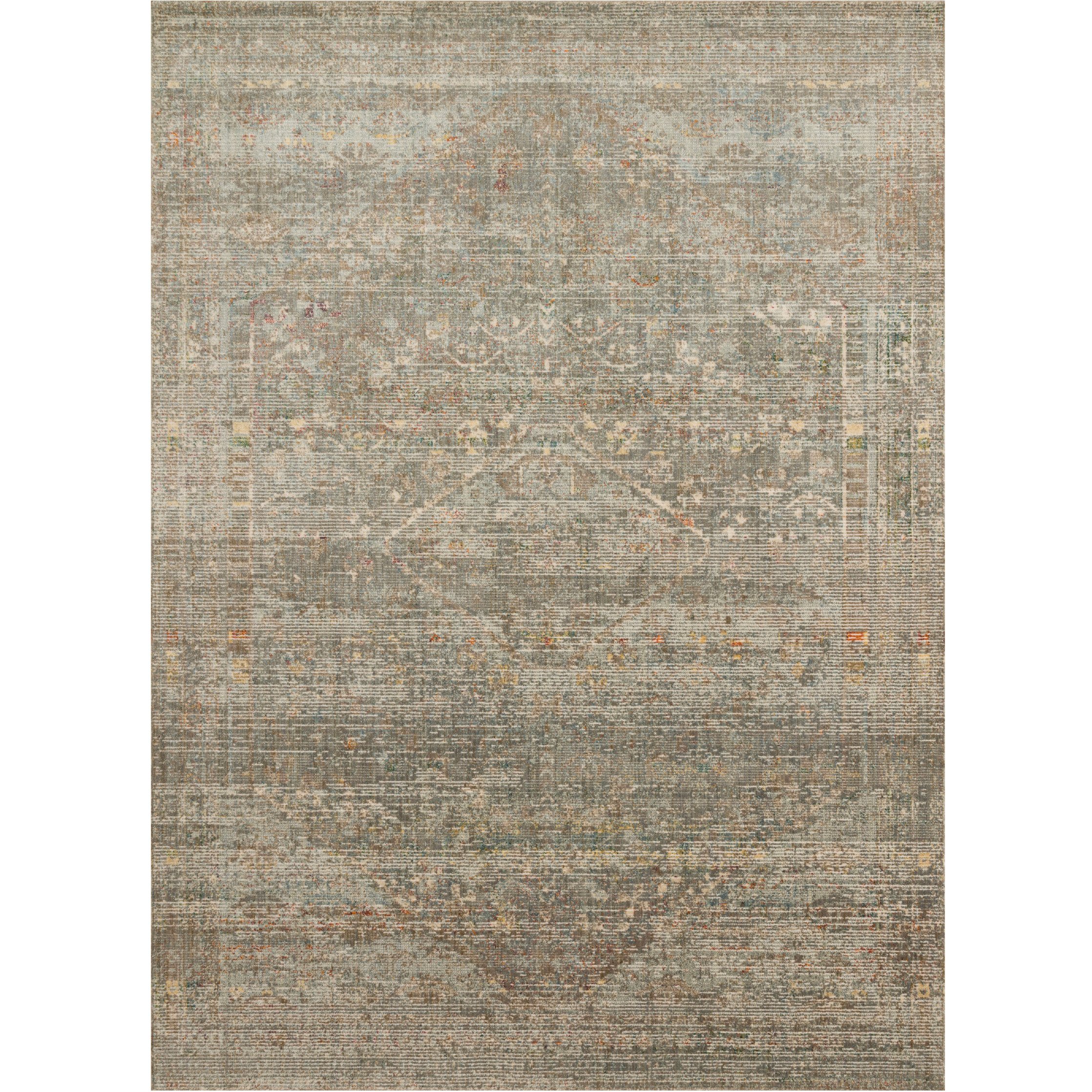 taupe and light blue distressed area rug