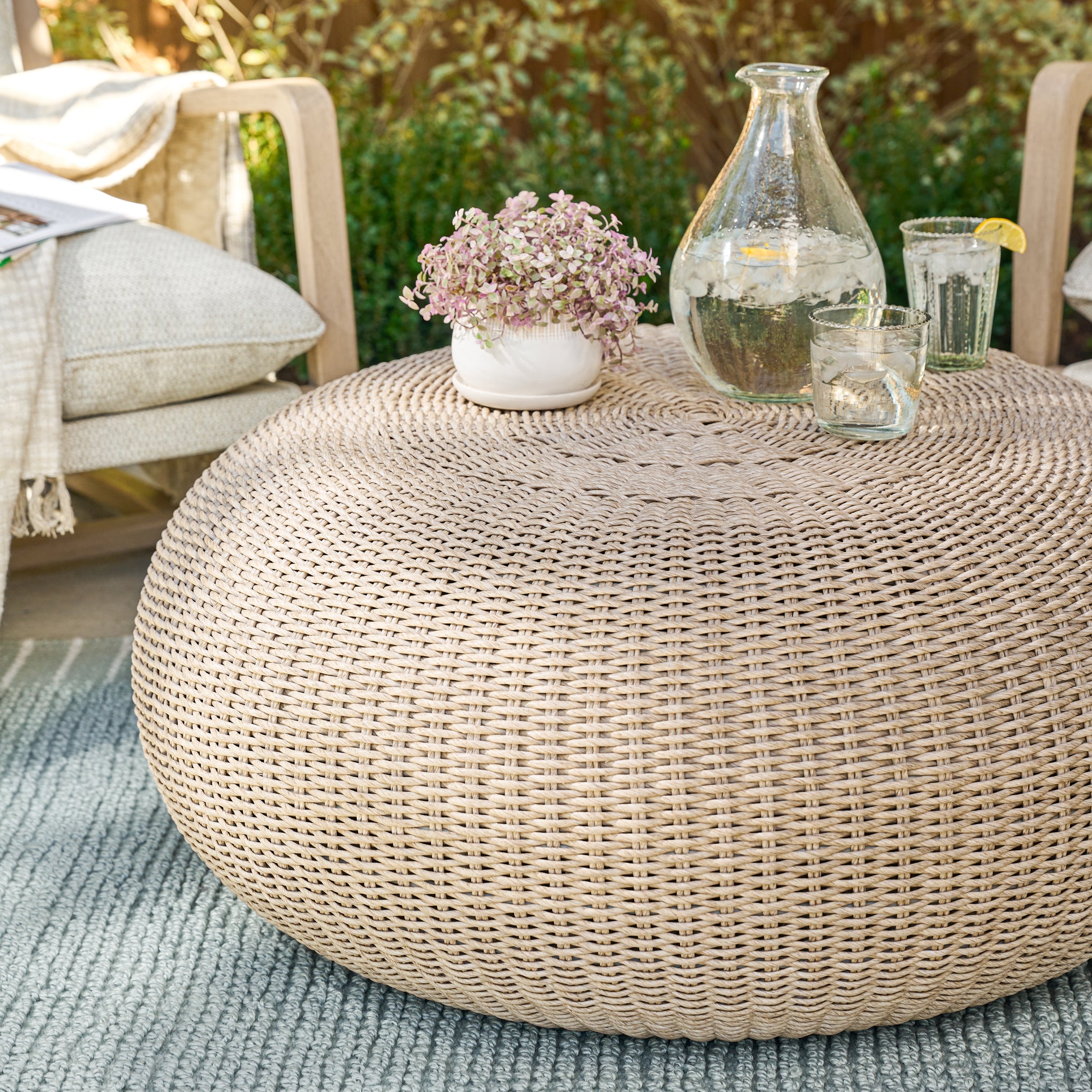 ray outdoor woven coffee table for magnolia $699.00