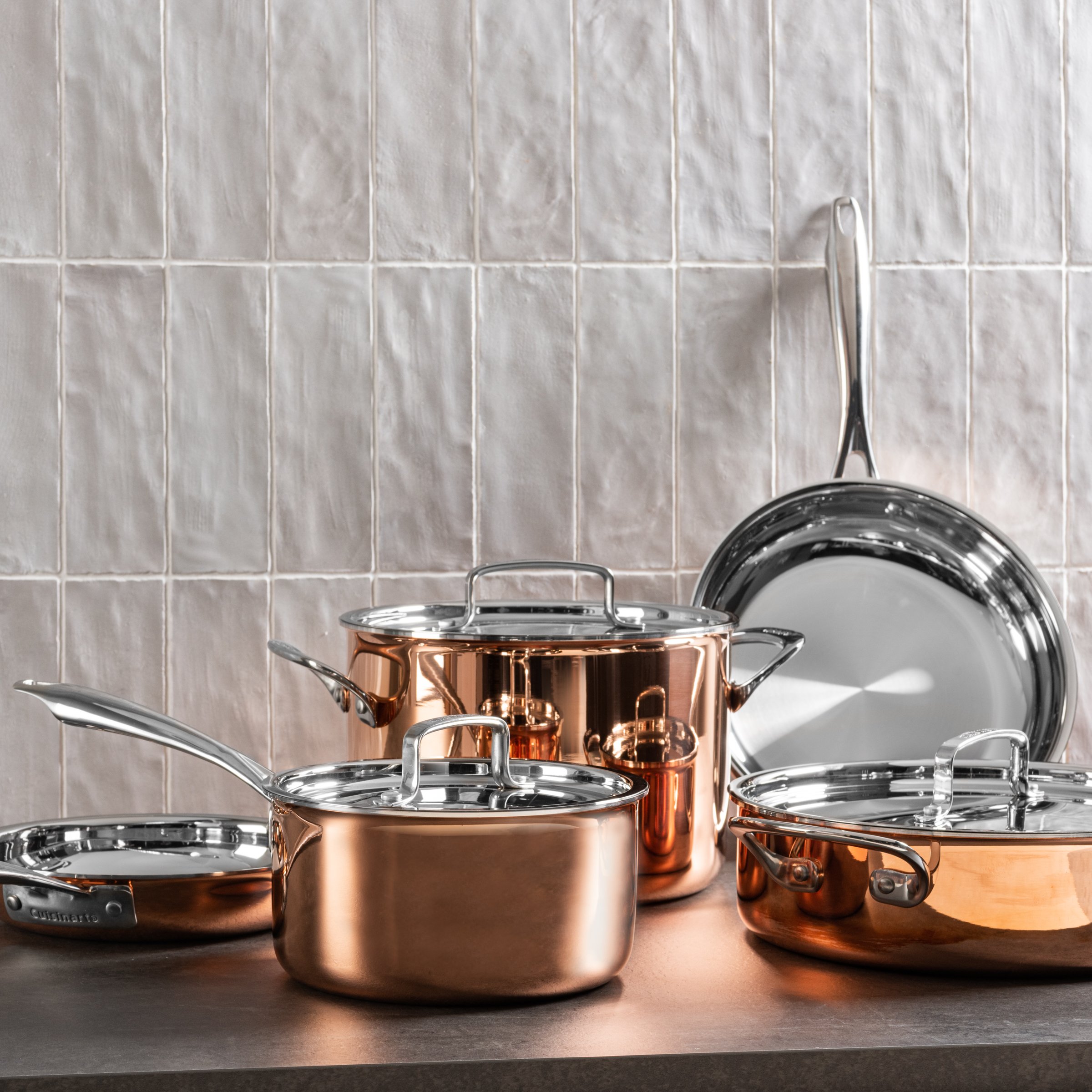 Cuisinart Tri Ply Stainless Steel 8 Piece Copper Cookware Set - Magnolia