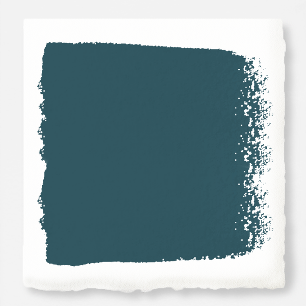 Blue and green combined to create an ashy peacock blue exterior paint