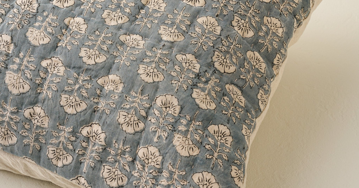 Flora Block Print Pillow Sham - Natural - Magnolia