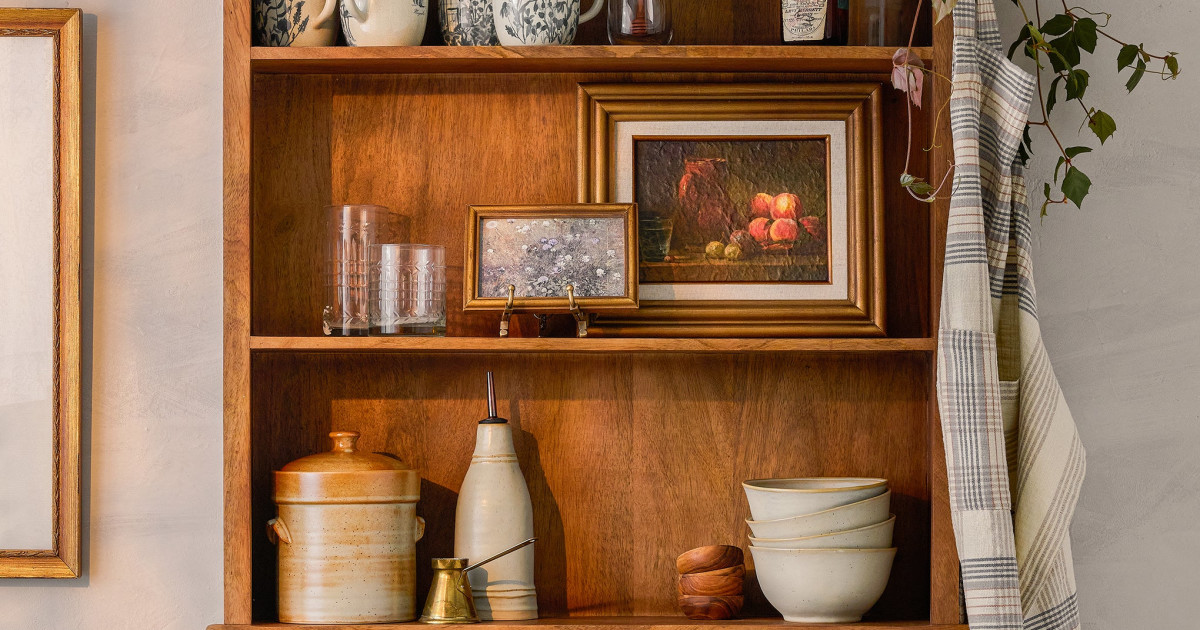 Single Parker Brass and Wood Shelf