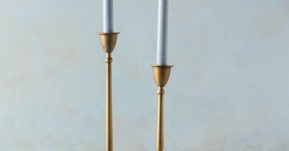 Brass and Marble Candleholder - Magnolia