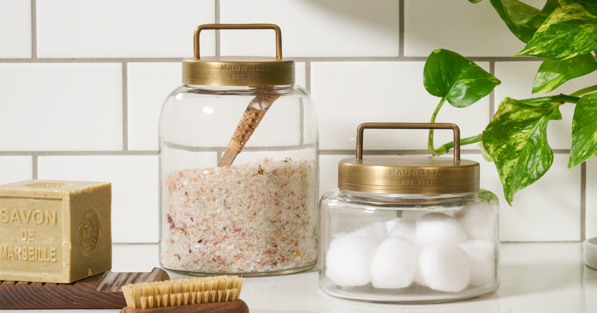 Etched Glass and Brass Soap Dispenser - Magnolia