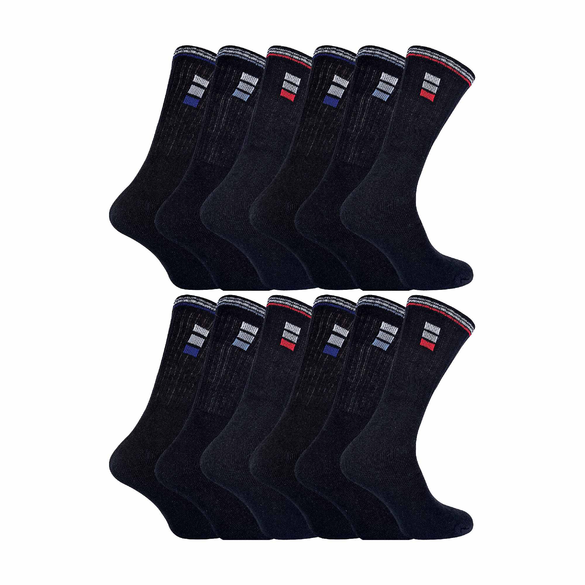 Herren Retro Streifen Baumwolle Sportsocken in Weiß & Schwarz - Bild 7 von 11