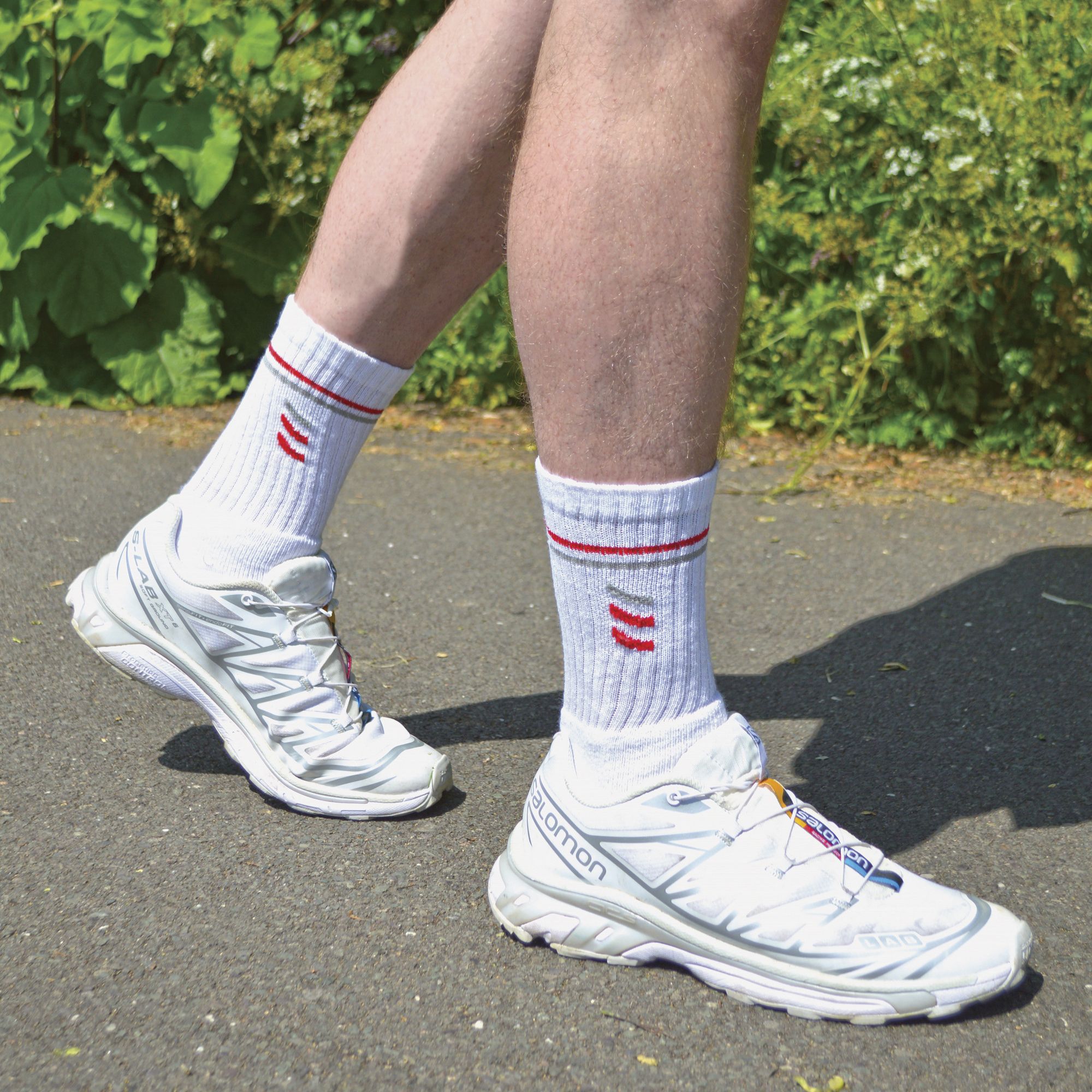 Herren Retro Streifen Baumwolle Sportsocken in Weiß & Schwarz - Bild 5 von 11