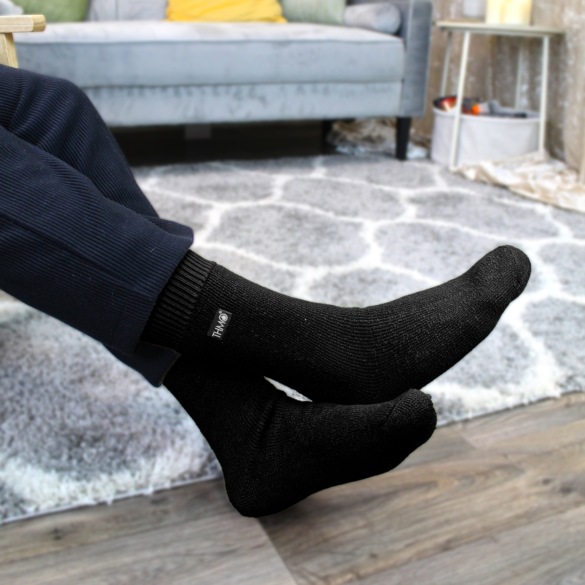 3 Pairs Mens Thick Winter Thermal Socks with Seamless Toe