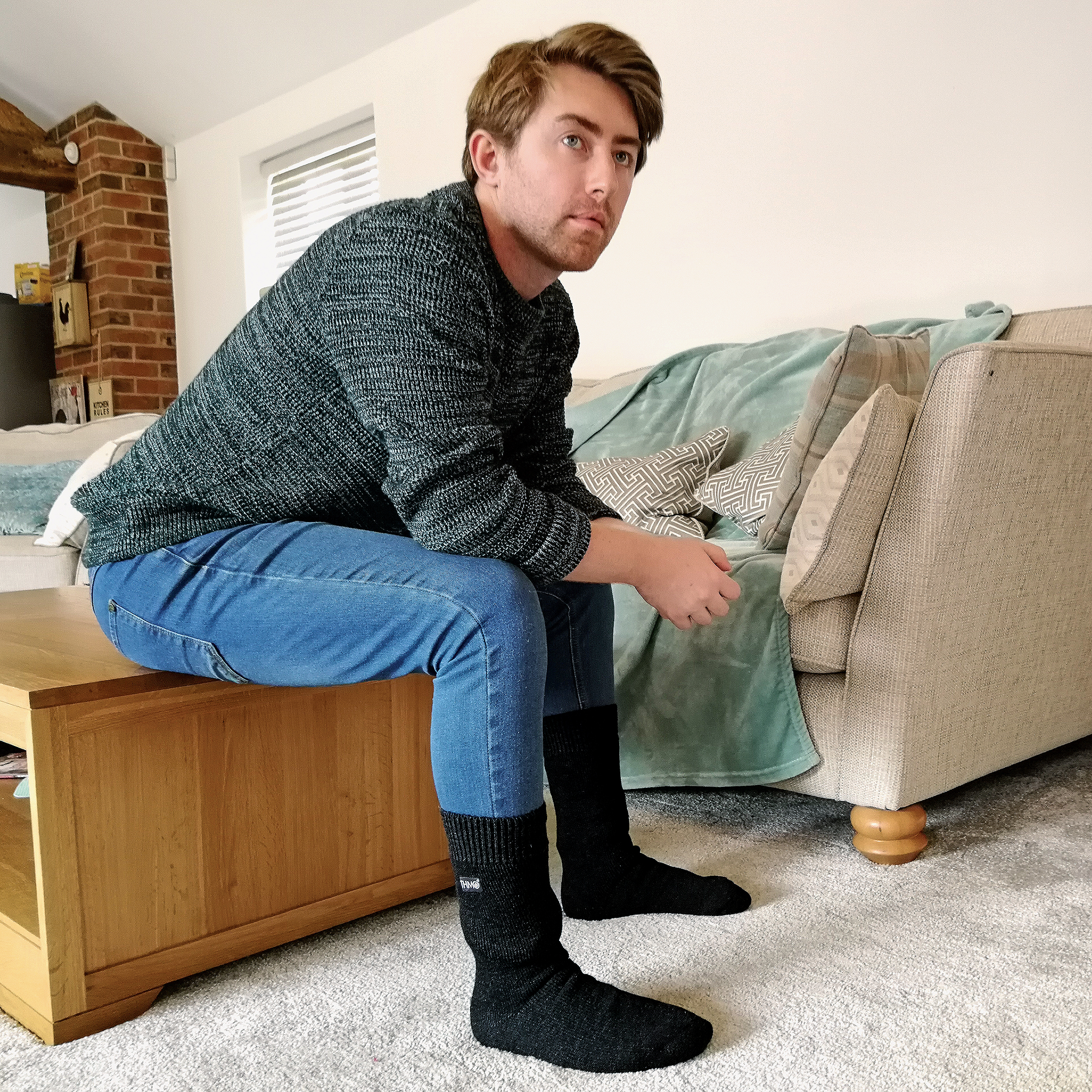 3 Pairs Mens Thick Winter Thermal Socks with Seamless Toe