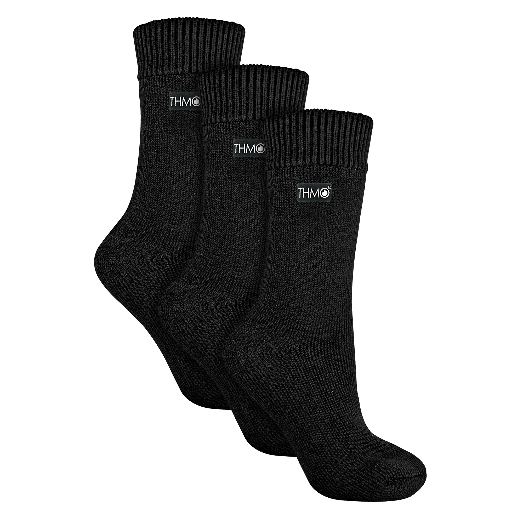 THMO - 3 Pack Multipack Womens Thick Winter Warm Socks with Comfort Top